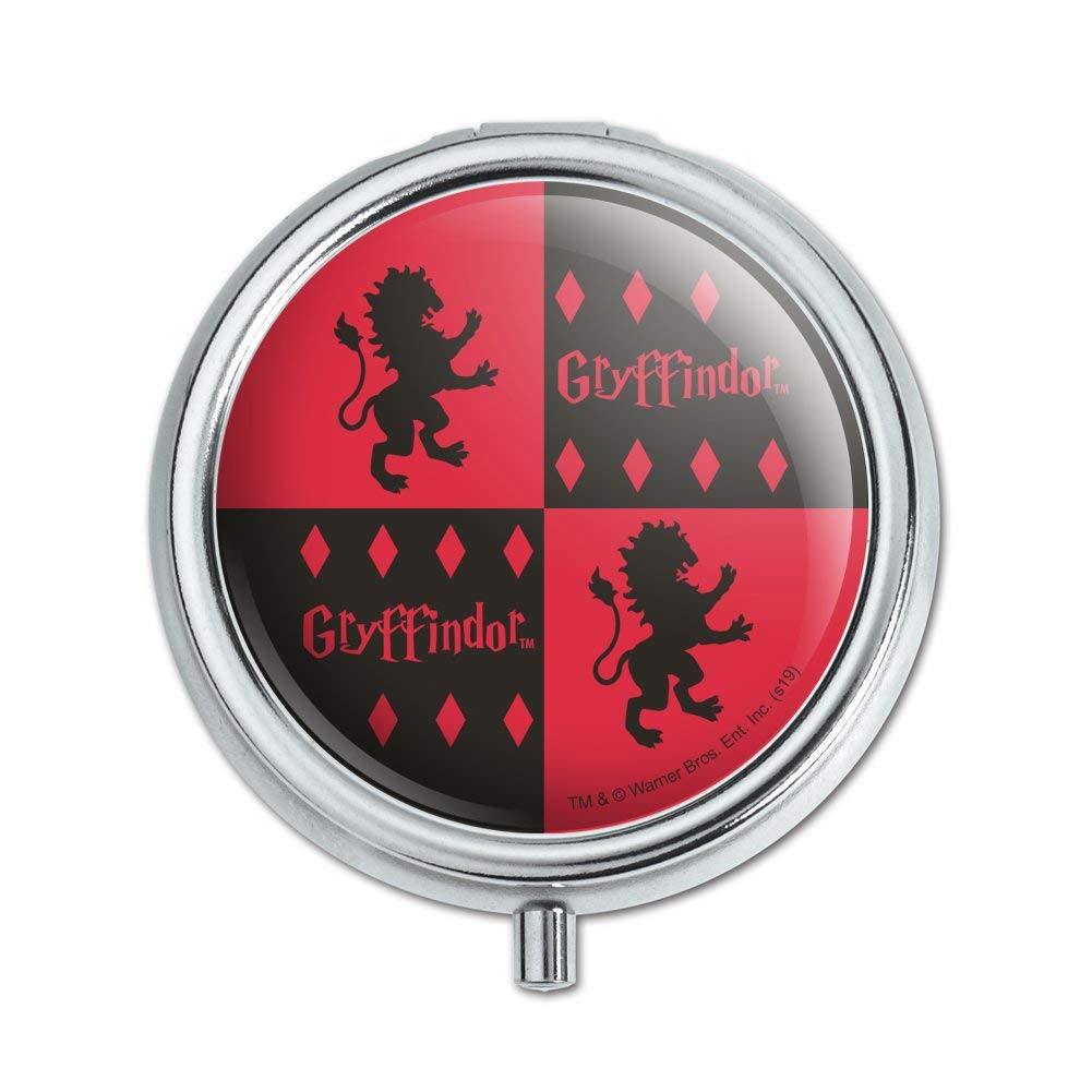 Harry Potter Gryffindor Pattern Pill Case & Trinket Box - Perfect for Medication Storage, Jewelry Organizer, and Collectible Gift for Fans - Great for Travel, Home Decor, and Potterhead Collections