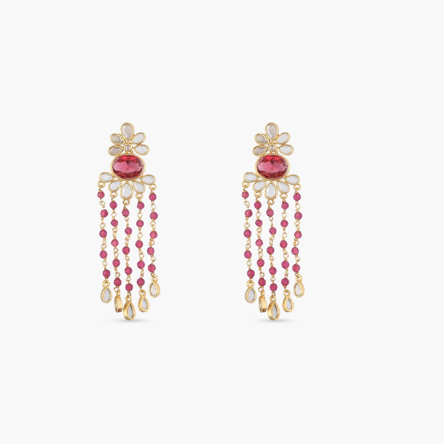 Elegant Floral Beads Drop Earrings for Women - Handmade Boho Dangle Earrings for Party, Wedding & Everyday Wear