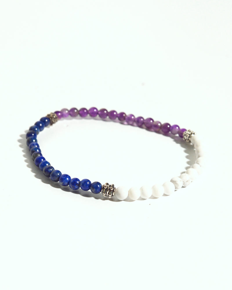 Calm & Clarity Healing Bracelet - Natural Amethyst, Lapis Lazuli & Howlite Gemstones for Stress Relief, Meditation & Positive Energy | Perfect for Yoga, Mindfulness & Spiritual Wellness