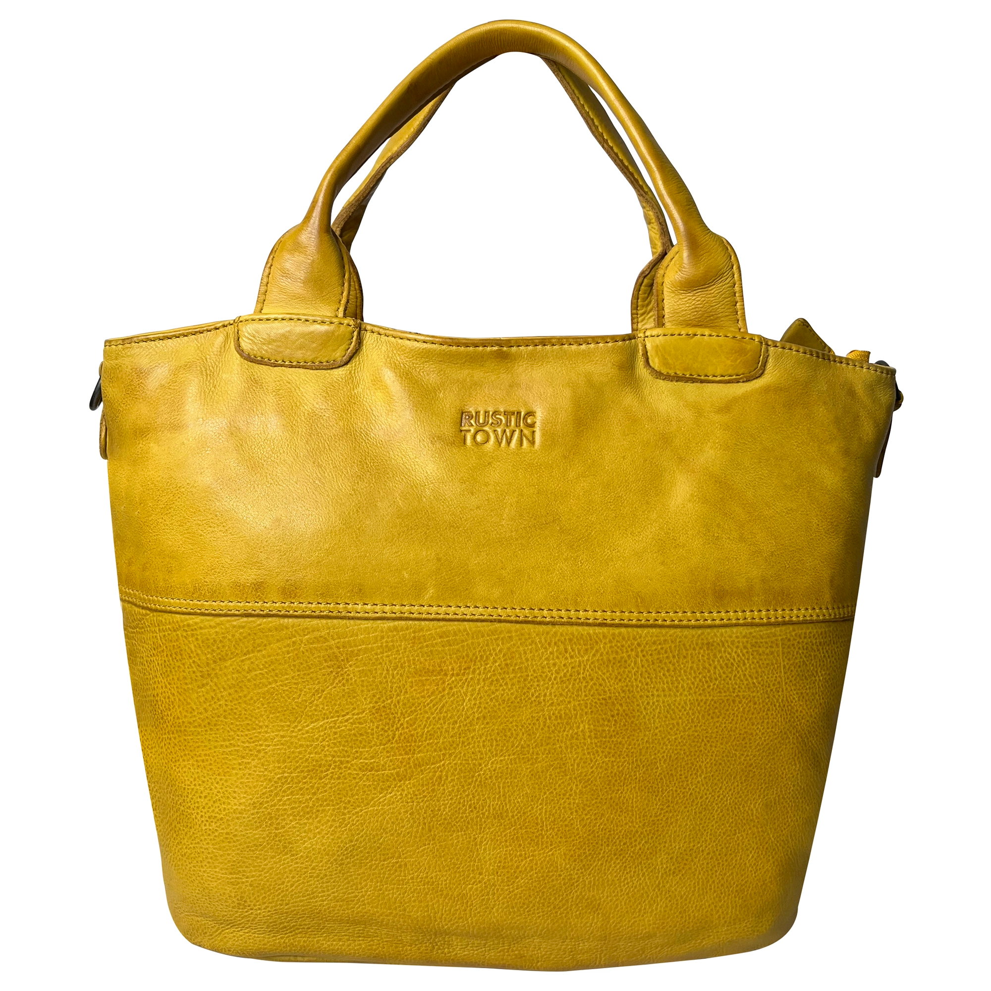 Premium Genuine Leather Tote Bag for Women - Fashionable Yellow Handbag - Perfect for Work, Travel & Everyday Use