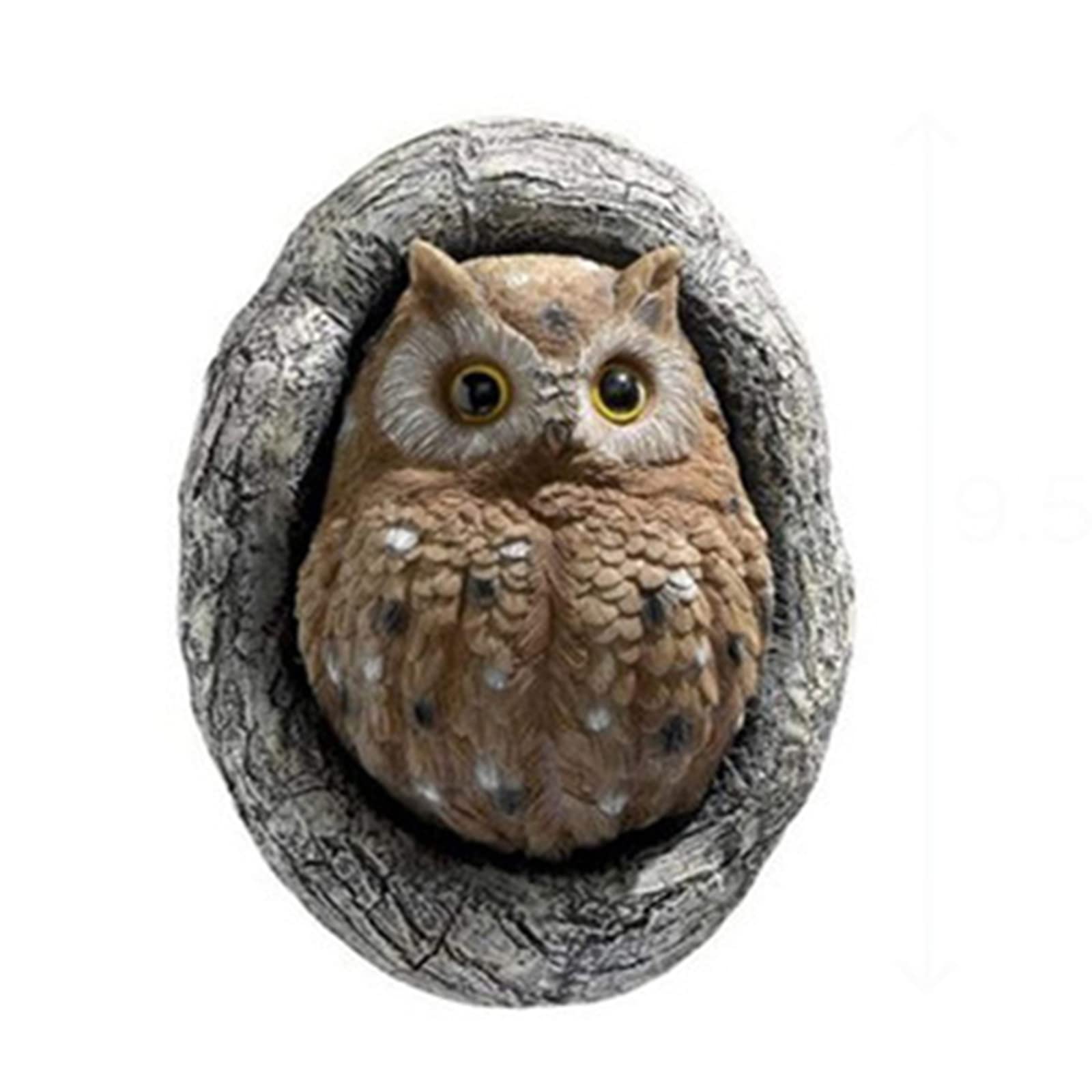 Whimsical Owl Tree Hugger Sculpture - Handcrafted Garden Peeker Yard Art, Outdoor Owl Statue Figurine for Unique Lawn & Garden Decoration | Perfect for Backyard, Patio & Fairy Garden Decor