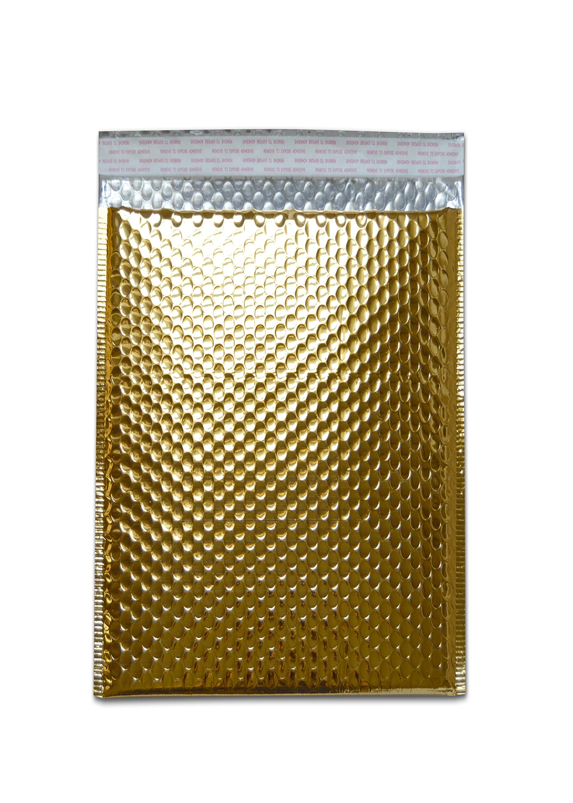 13x17.5 Inch Bubble PolyMailer Padded Envelopes - 100 Pack, Self-Sealing Peel & Seal, Gold Color for Secure Shipping | Perfect for Ecommerce, Amazon FBA, and Small Business Packaging Needs