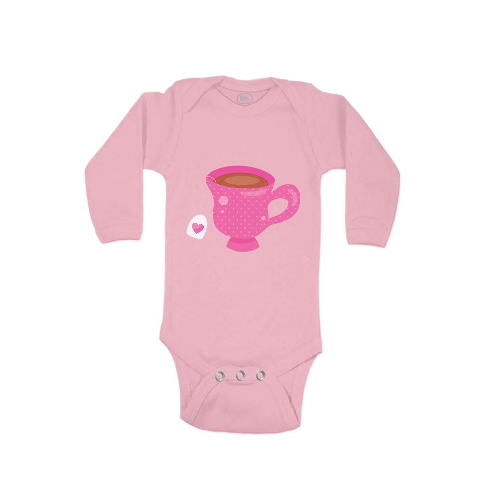 Baby Long Sleeve Bodysuit - Soft Cotton Onesie for Boys & Girls in Hot Tea Pink - Perfect for Playtime, Daycare & Family Outings