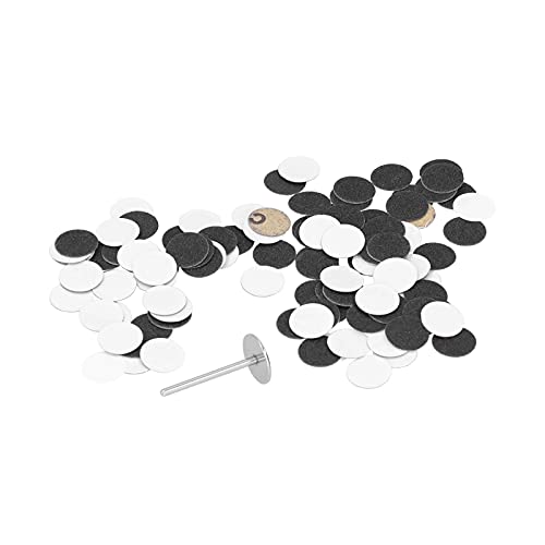 100-Pack 15mm Sandpaper Discs Replacement for Electric Callus Shaver & 1 Pedicure Tool Shaft - Foot File Accessories Kit for Smooth Heels & Professional Pedicures at Home