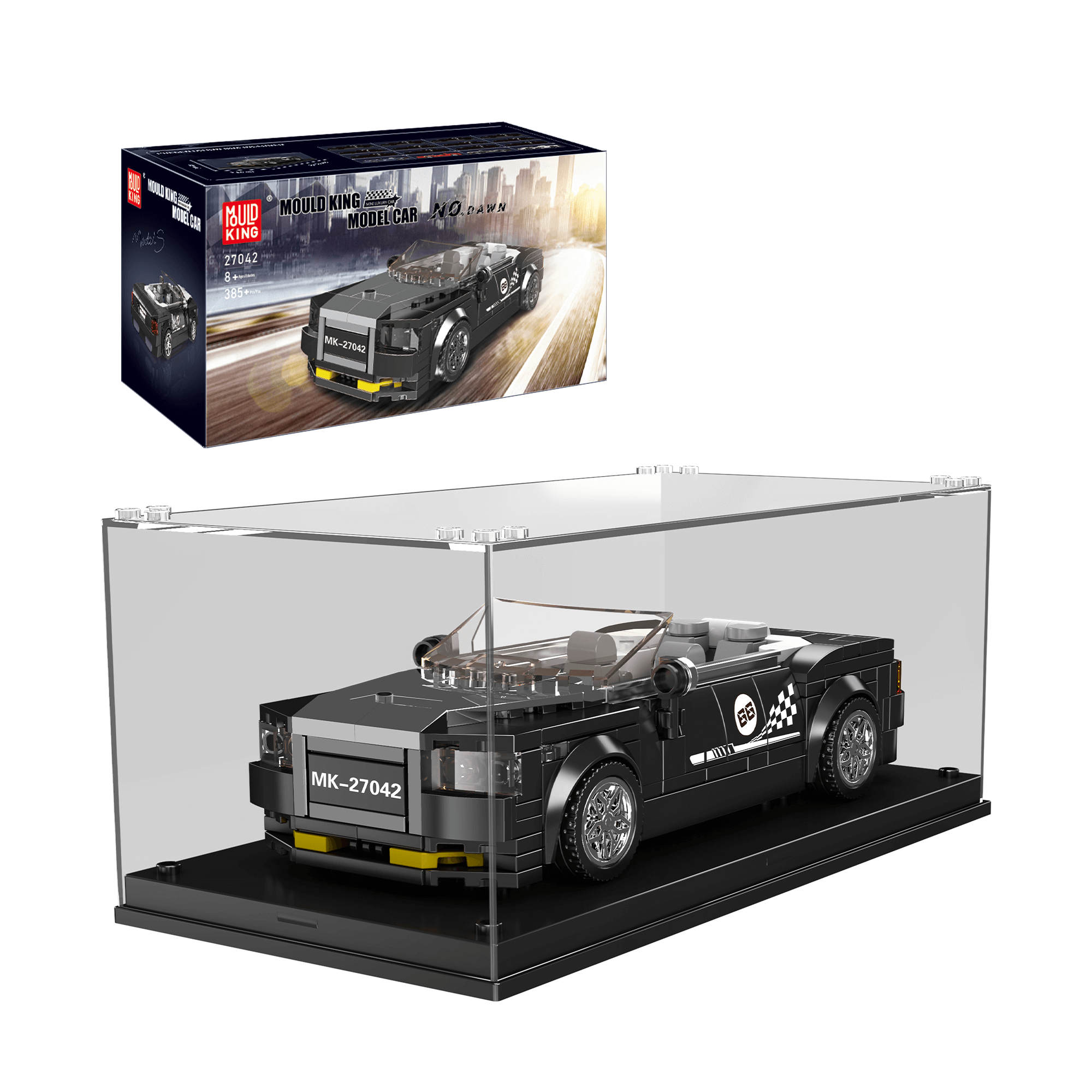 MOULD KING 27042 R.R. DAWN Car Model Building Kit - 385 Piece Construction Toy Set for Adults & Kids | Creative DIY Engineering Project, Collector's Display, Birthday Gift Idea