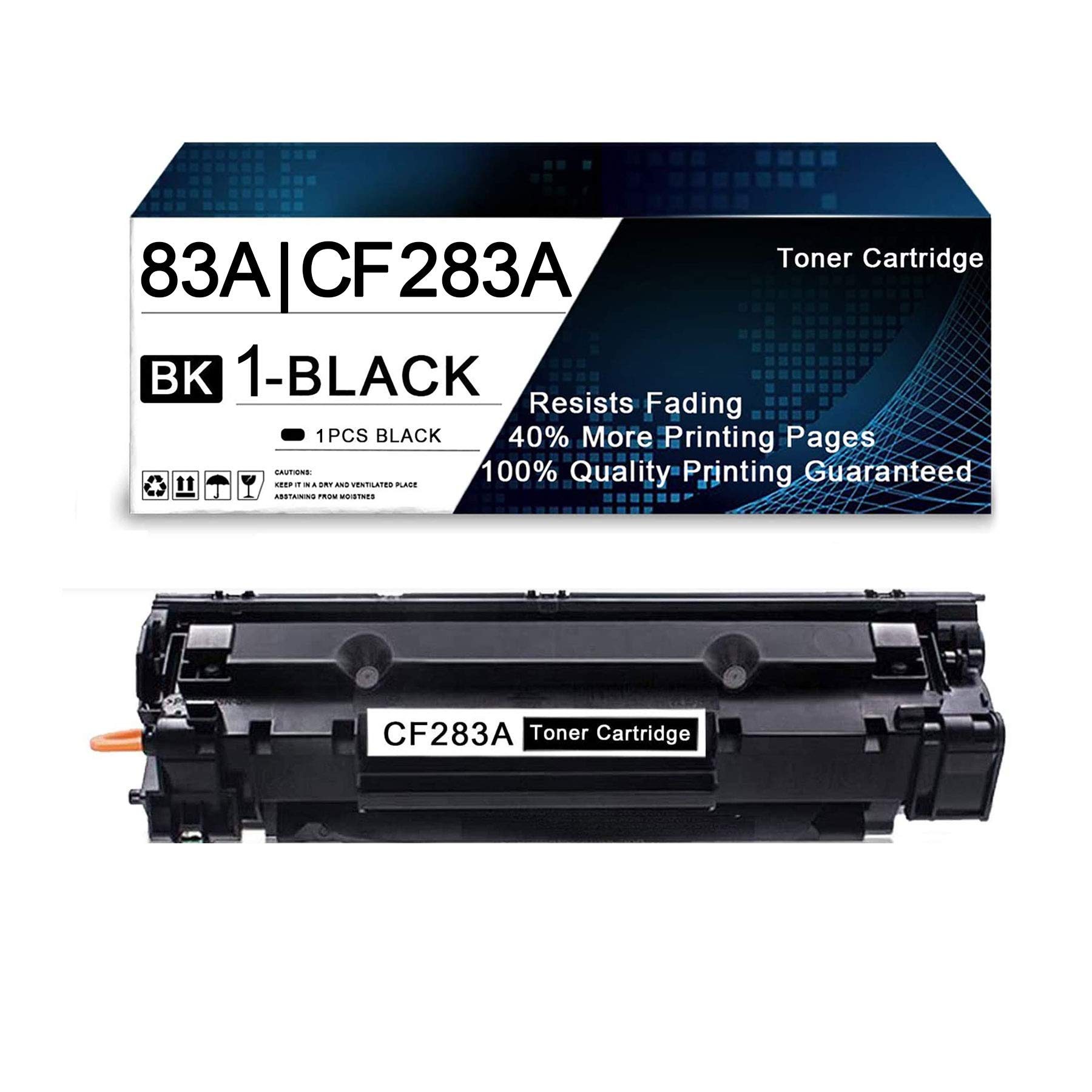 HP CF283A Compatible Toner Cartridge - 1 Pack Black 83A for LaserJet Pro Printers - Office & Home Use