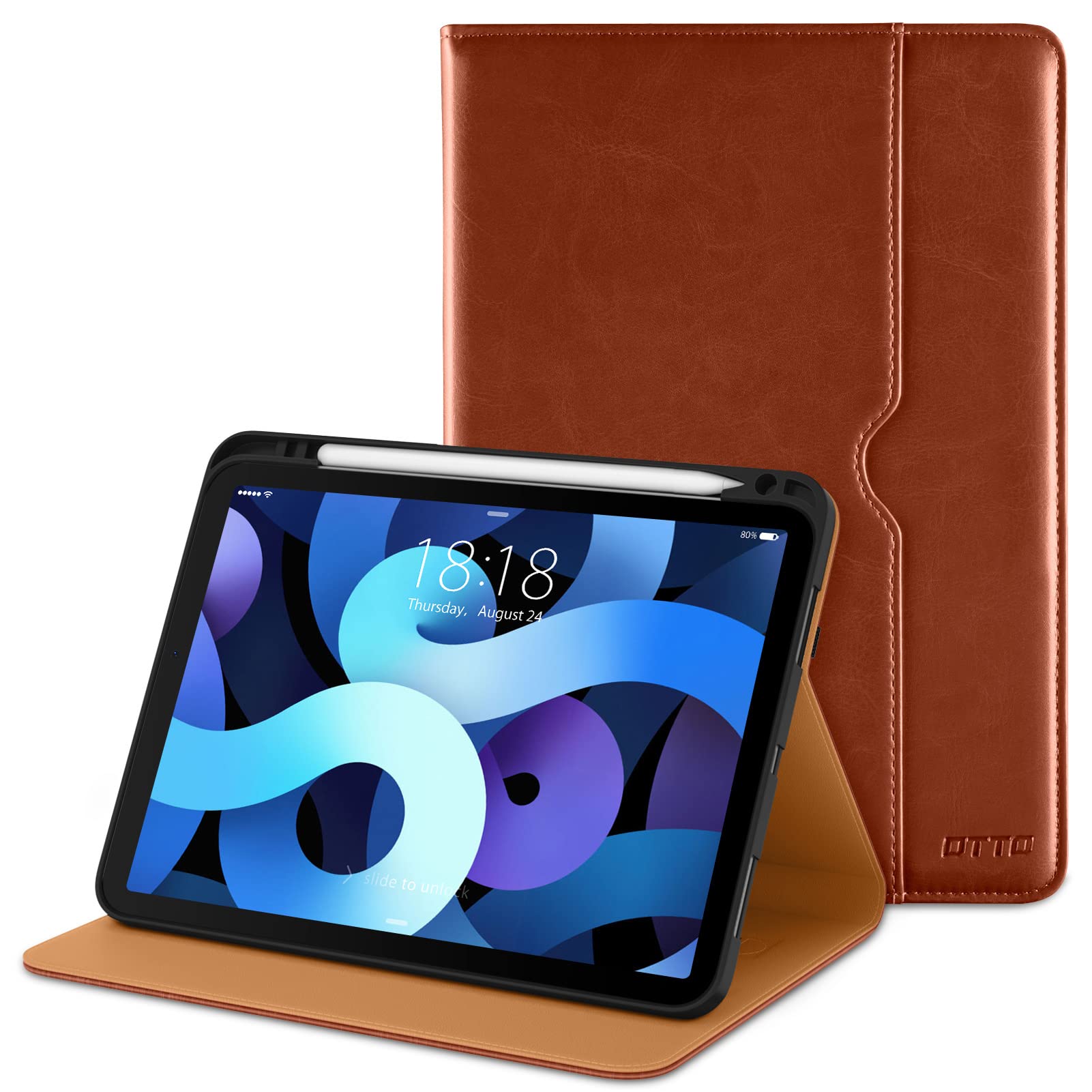 DTTO Premium Leather Business Folio Stand Case for iPad Air 5th/4th Gen (2022/2020) 10.9