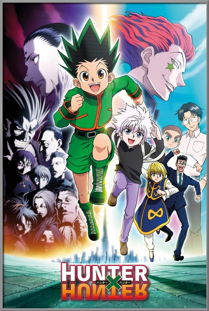 Hunter X Hunter Framed Anime Poster - Key Art Running Scene | Manga & TV Show Wall Decor for Fans, Bedroom & Office