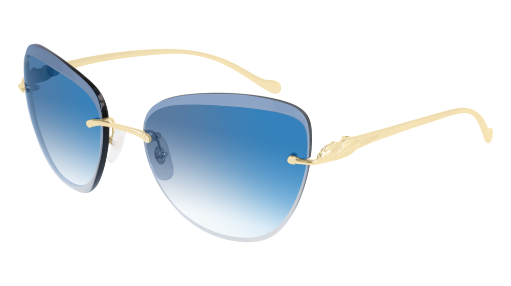 Cartier Panthère de Cartier Sunglasses CT0032RS 002 - Luxury Designer Sunglasses for Women, UV Protection, Elegant Cat-Eye Frame - Perfect for Outdoor Activities, Beach, and Fashion Events