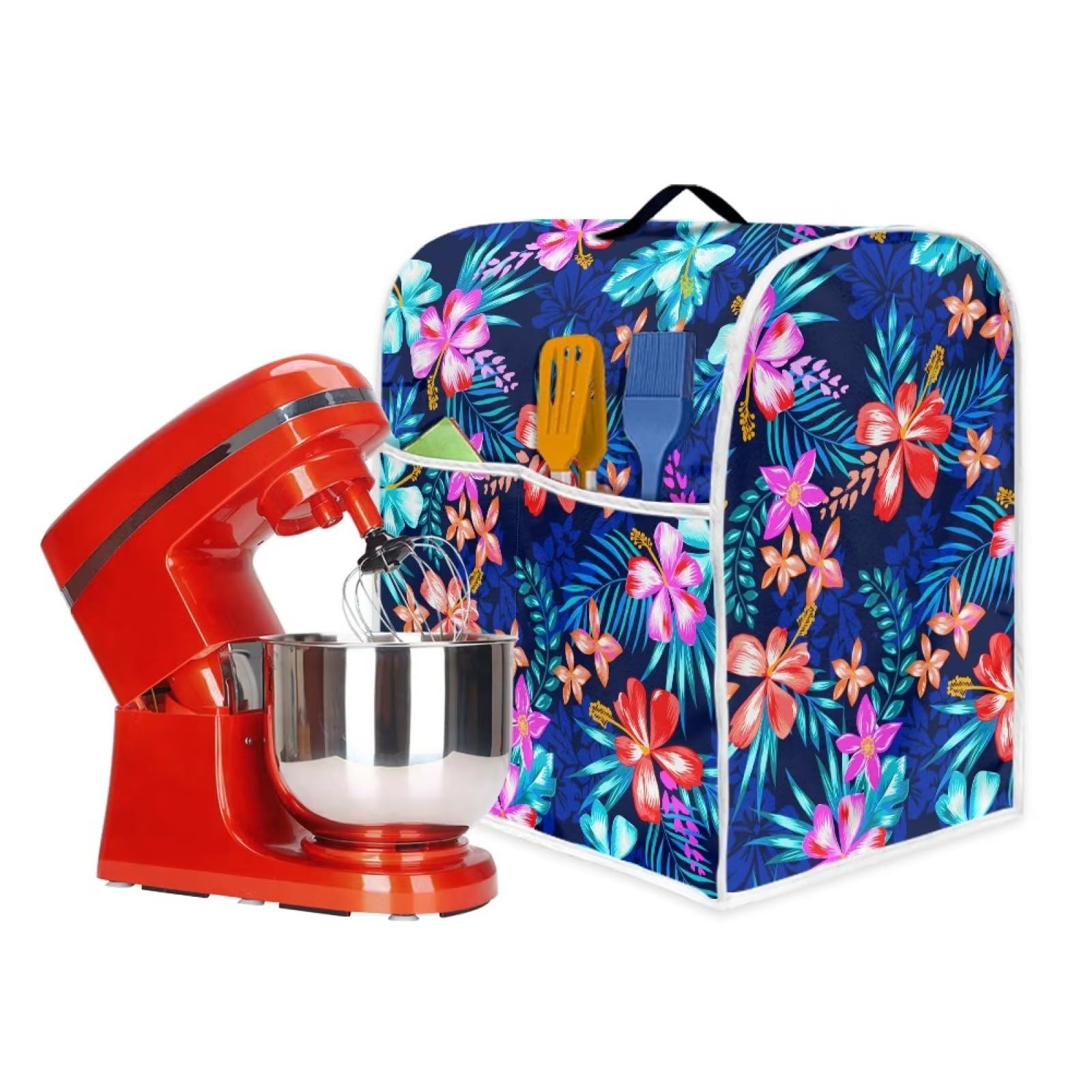 Psesaysky Tropical Flower Mixer Cover - Dustproof & Washable Kitchen Accessory - Fits Most Stand Mixers (L Size) - Perfect for Baking, Cooking & Kitchen Decor - Pioneer Woman Style Home Essentials