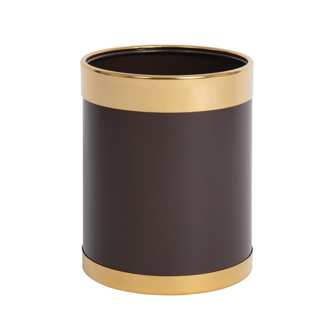 Elegant Bolero Waste Paper Bin with Gold Rim - Stylish Office & Home Trash Can for Desks, Living Rooms & Bedrooms