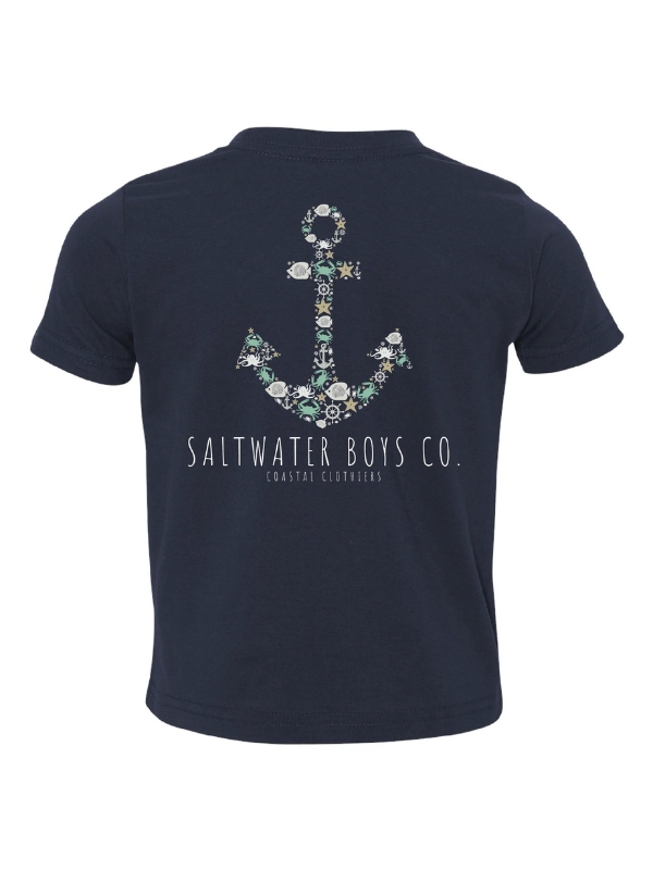 Anchor Short Sleeve Youth T-Shirt for Boys | Saltwater Boys Co. | Beachwear & Summer Casual Outfit