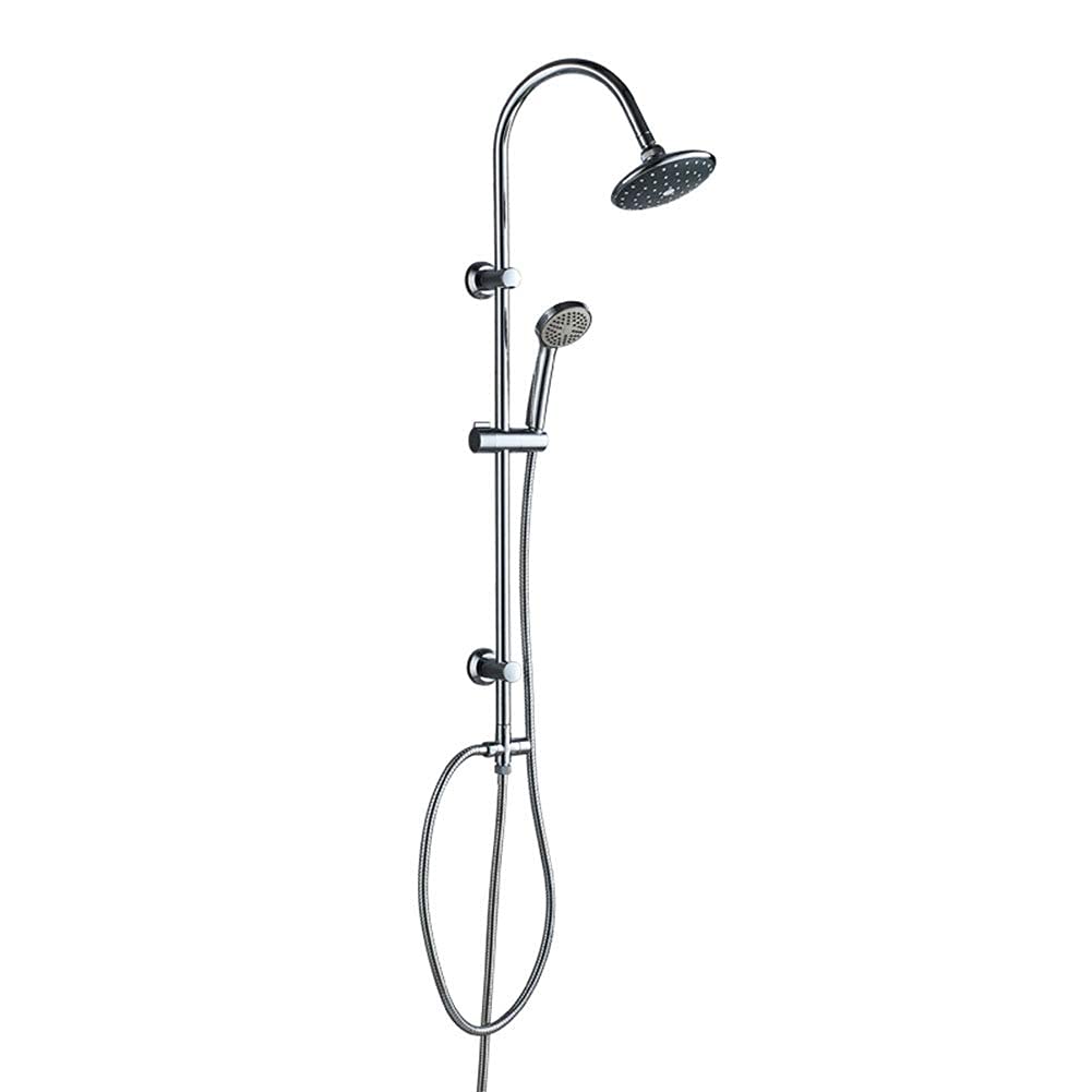 Exposed Shower Faucet Set with Hand Shower & Wall Mounted Rain Shower - Brass Single Handle Mixer Tap in Chrome Finish | Perfect for Modern Bathroom Renovation & Spa-Like Shower Experience