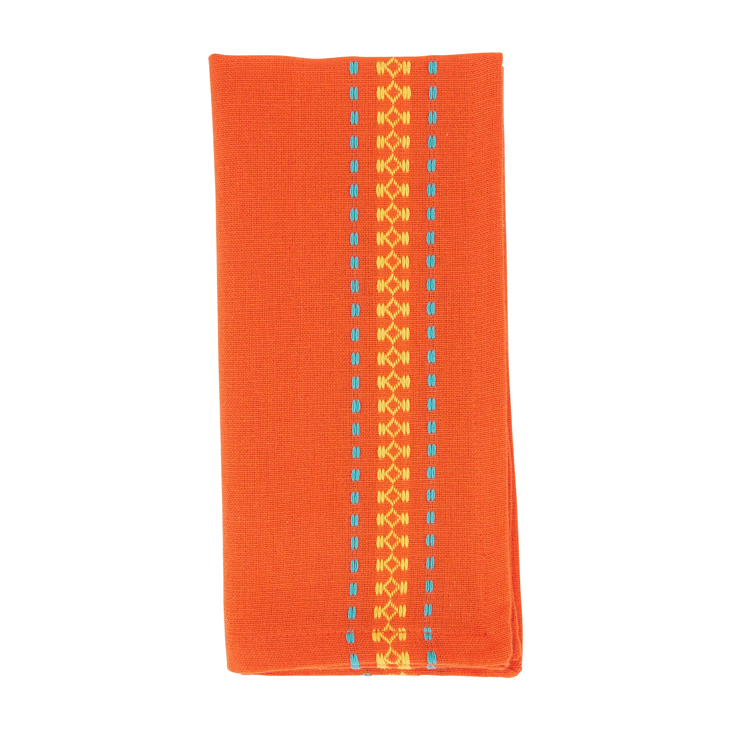 Premium Dobby Border Table Napkins Set of 4 - Elegant Linen Dinner Napkins for Formal Dining, Parties & Special Occasions - Washable & Reusable Cloth Napkins for Wedding, Restaurant & Home Decor