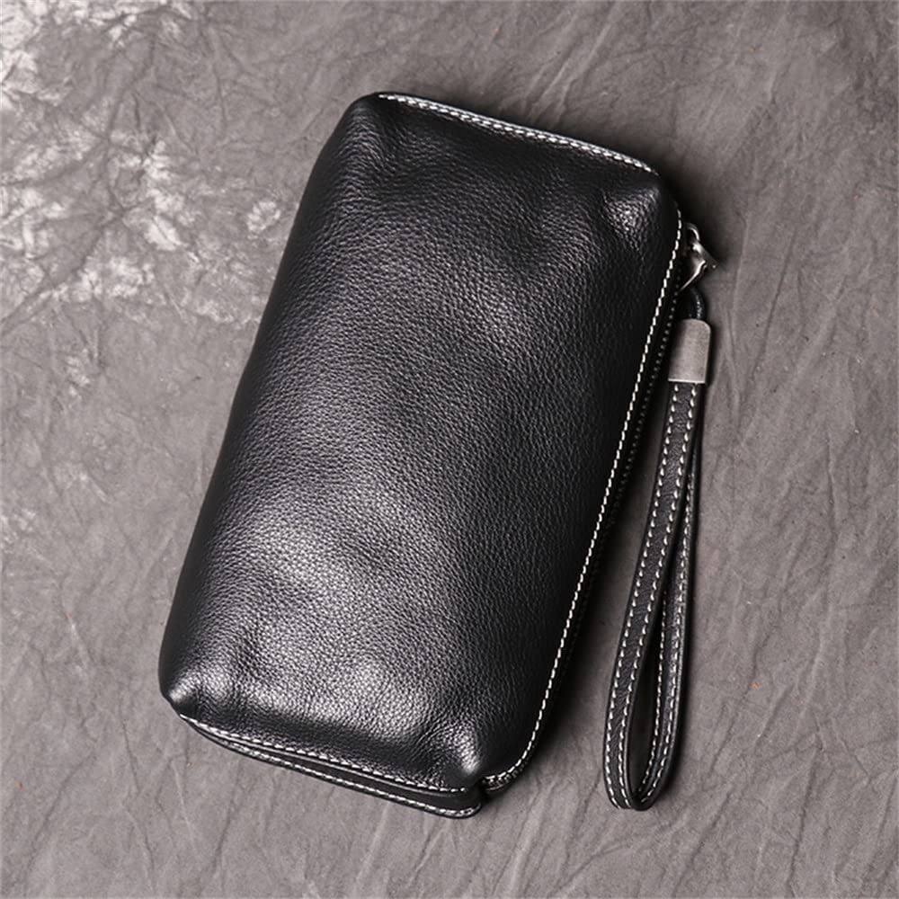 Premium Genuine Leather Crossbody Phone Wallet for Men & Women - Slim RFID Blocking Long Clutch Purse with Card Slots (21x12x3cm) - Perfect for Travel, Shopping & Daily Essentials