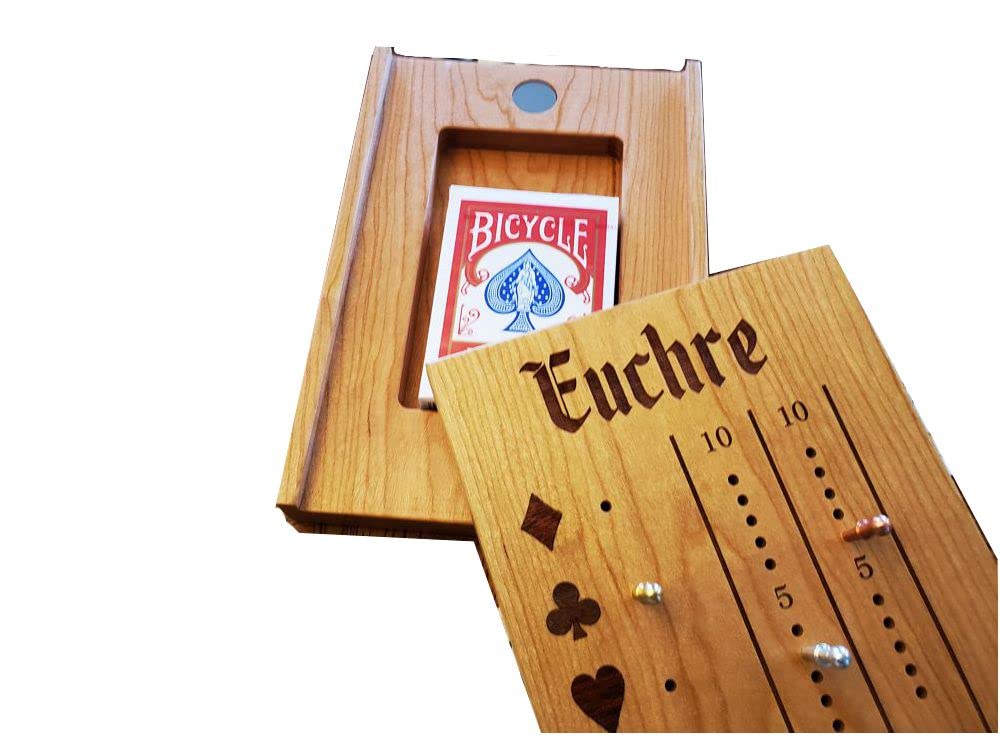 Premium Deluxe Euchre Scoreboard - Portable Travel Card Game Score Keeper for Family Game Nights, Camping Trips & Casino-Themed Parties