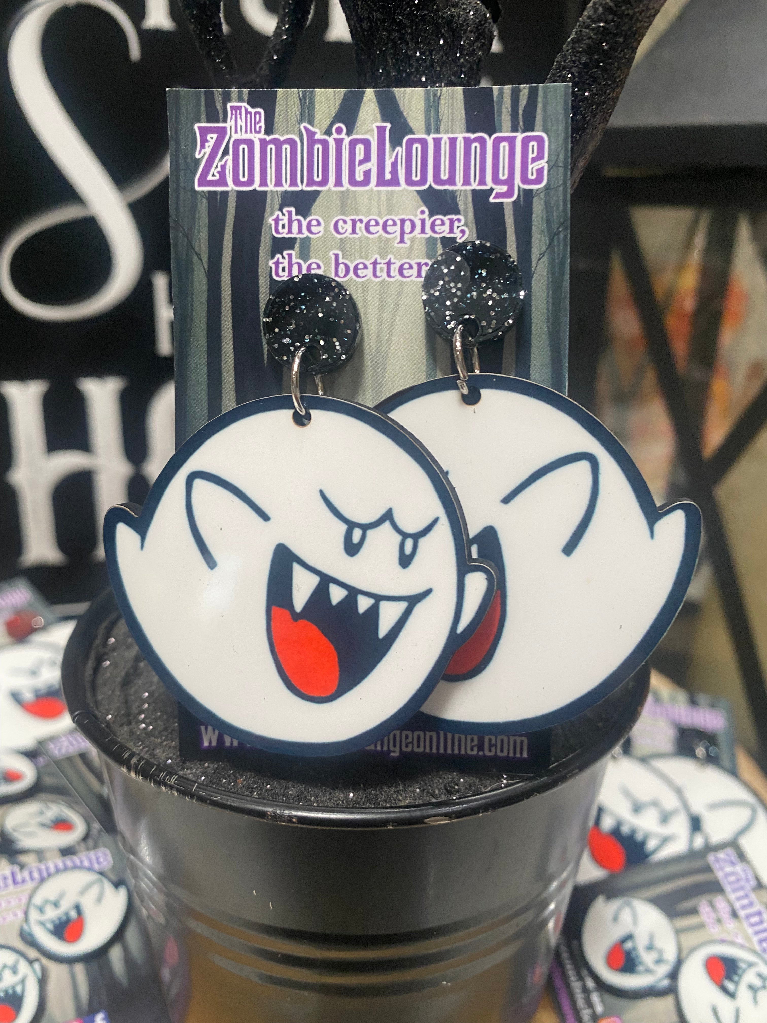 Boo Gamer Ghost Earrings - Spooky Halloween Jewelry for Gamers & Cosplay - Perfect for Halloween Parties, Gaming Events & Anime Conventions