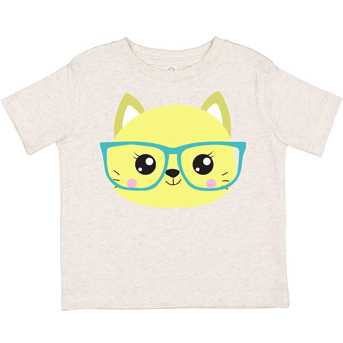 Inktastic Hipster Cat with Glasses - Cute Kitten Toddler T-Shirt for Boys & Girls - Perfect for Casual Wear, Playdates, and Family Photos