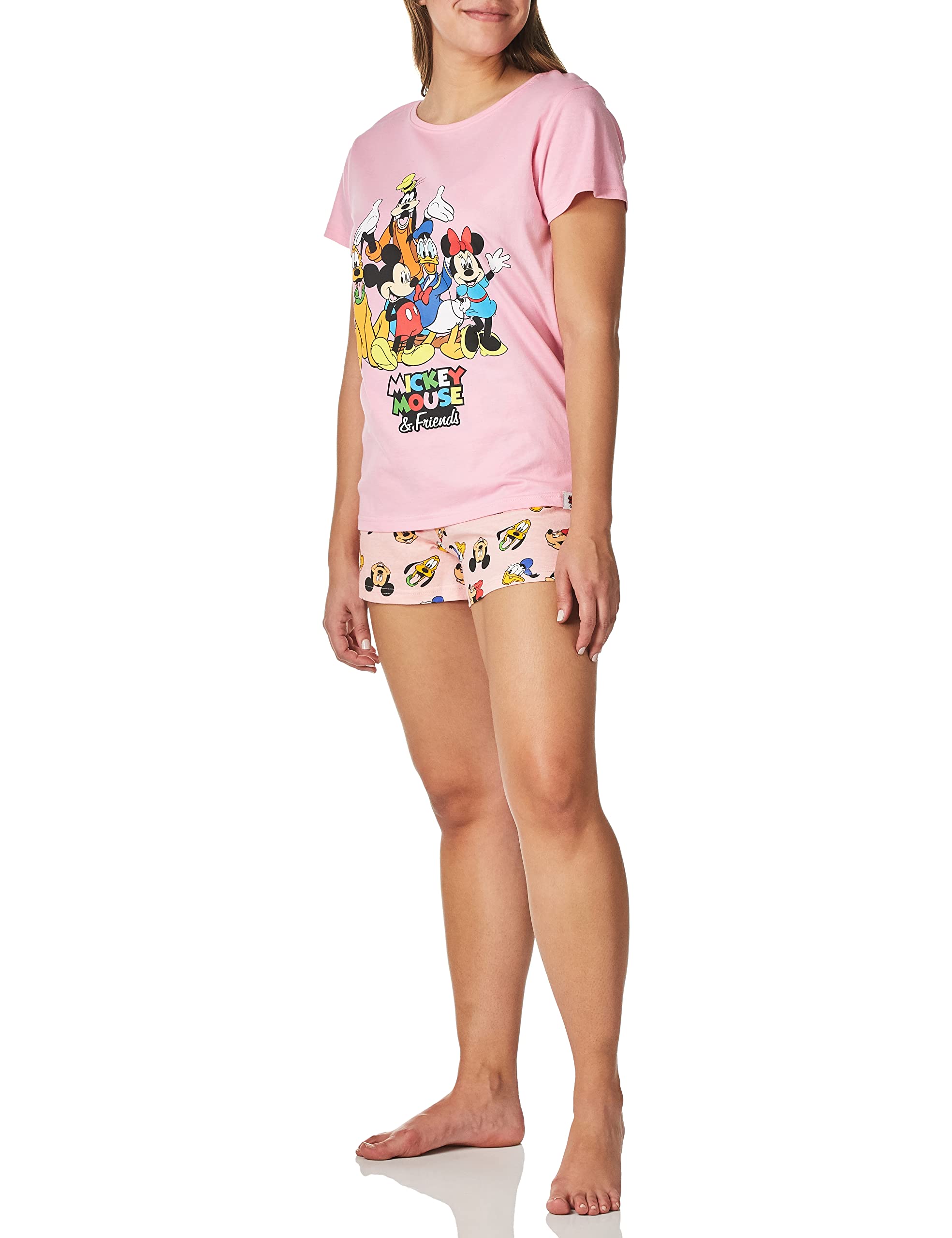 Disney Women's Mickey Mouse & Minnie Mouse Pajama Set - Soft Sleepwear for Disney Fans - Perfect for Bedtime, Lounging & Disney Theme Parties
