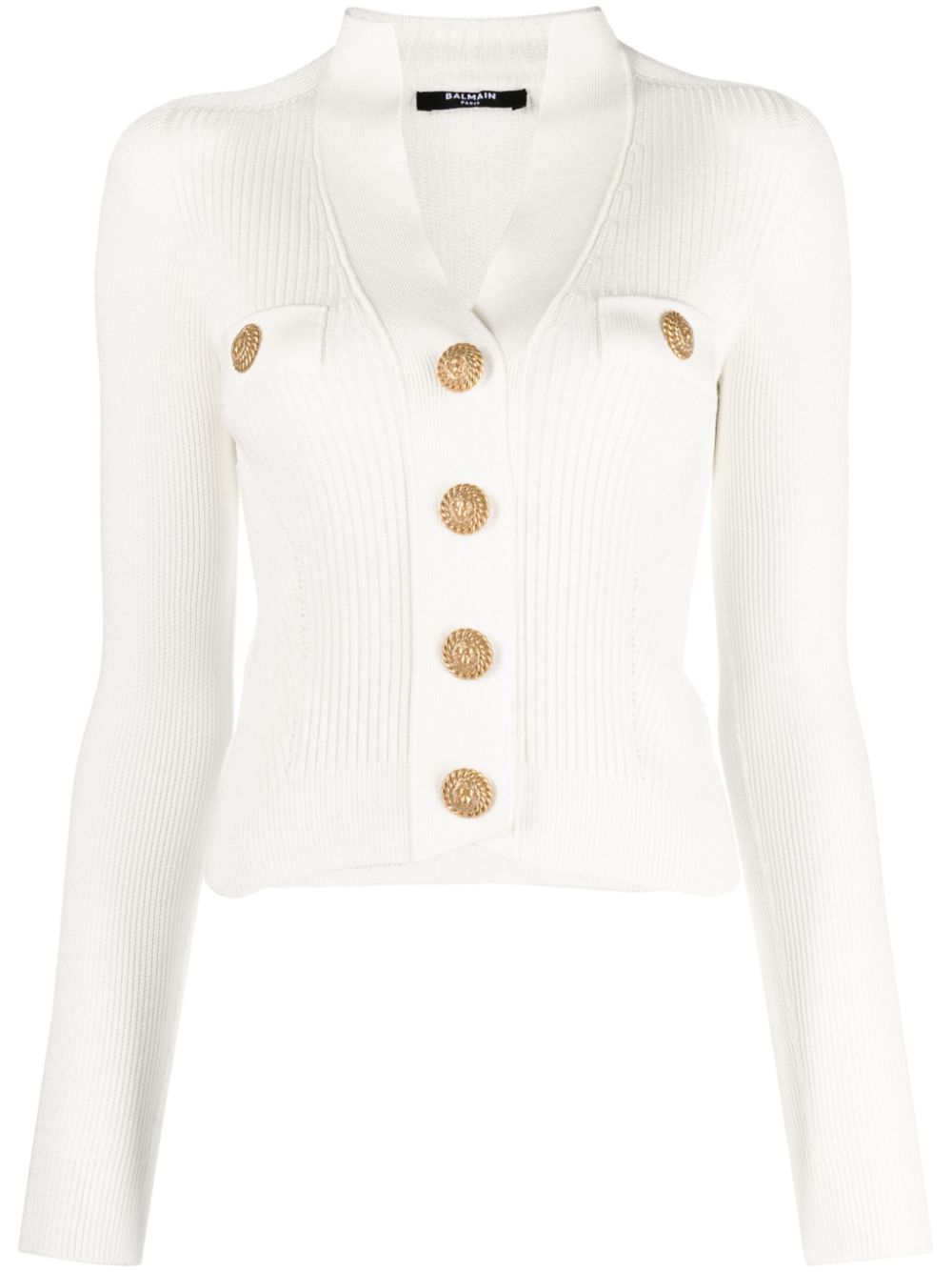 Balmain Women's White Cashmere Sweater - Luxury Knitwear for Fall & Winter Fashion, Office & Casual Wear