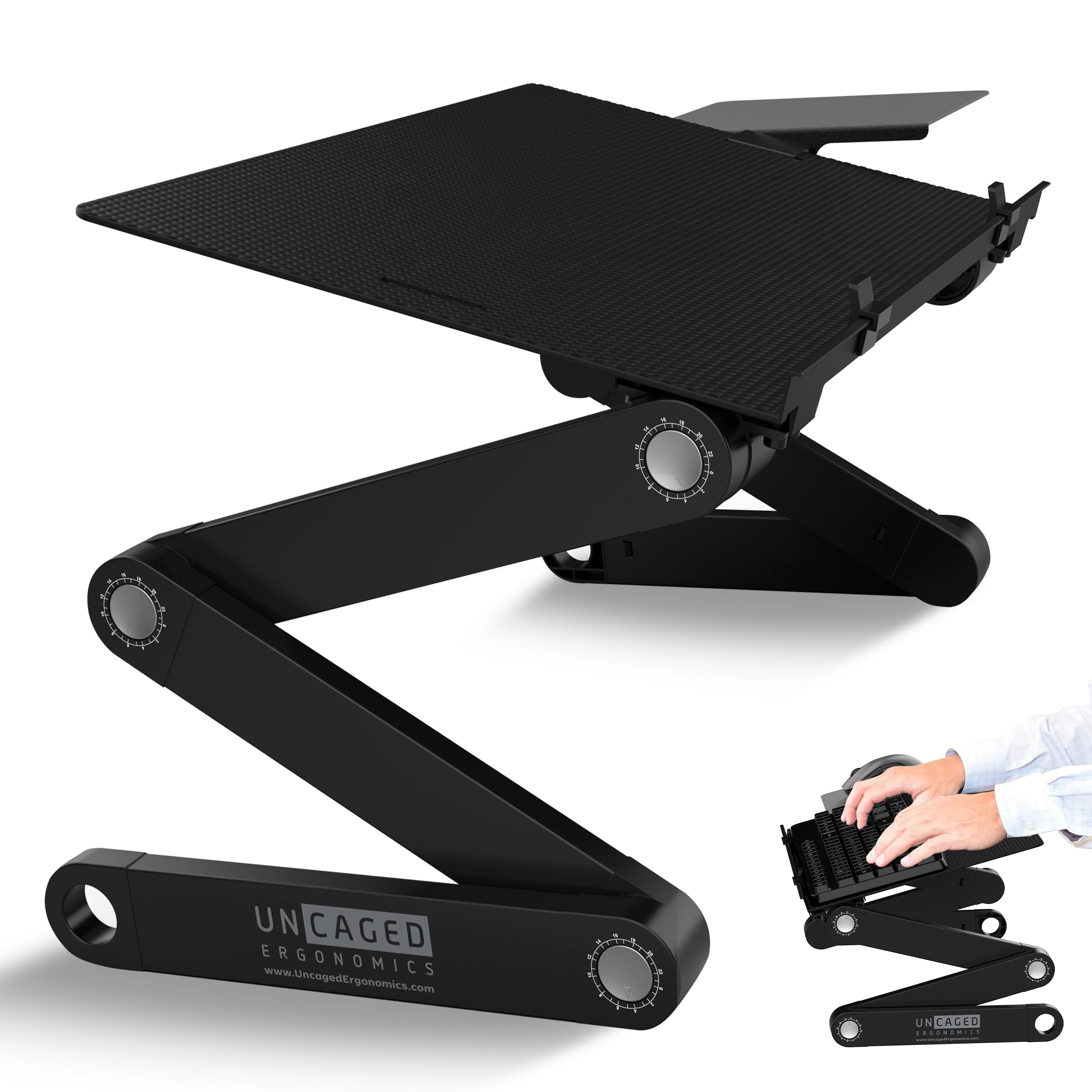 Ergonomic Adjustable Keyboard Stand for Desk - Height Adjustable Computer Keyboard & Mouse Stand with Non-Slip Base - Perfect for Office, Gaming & Home Workspace Setup