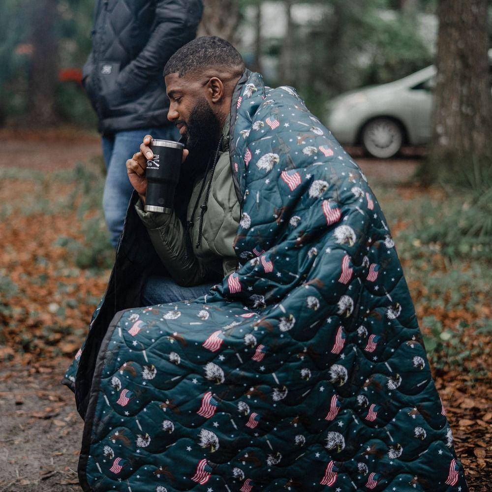 Tac Eagle Poncho Liner Woobie Blanket - Military Grade Outdoor Camping Blanket for Survival, Hiking & Emergency Preparedness