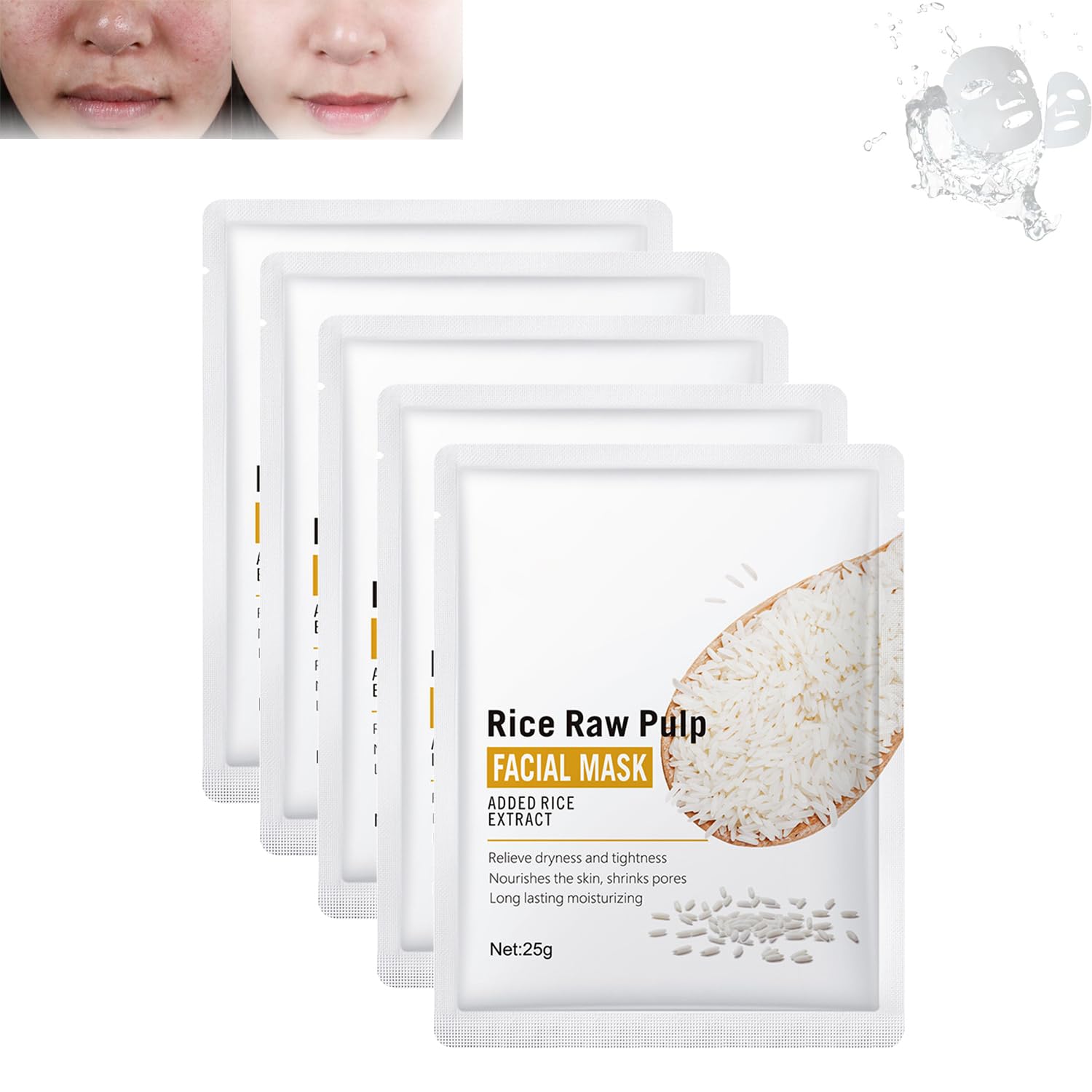 Rice Dough Modeling Mask - Korean Deep Nourishing Facial Treatment for Instant Hydration Boost | Hydrating & Brightening Rice Face Mask for Dry Skin, Perfect for Spa Day & Night Skincare Routine