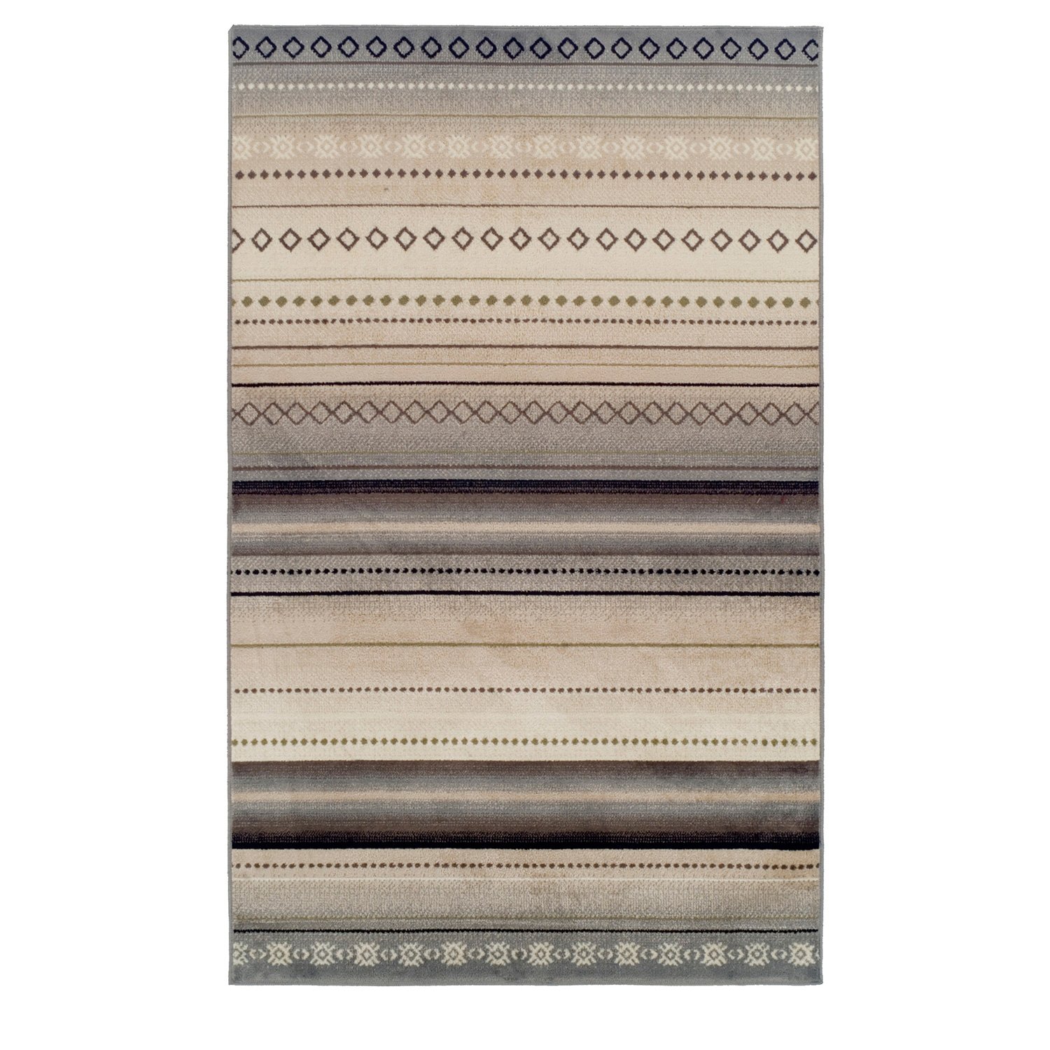 Blue Nile Mills Konya Geometric Tribal Area Rug 8' x 10' Gray - Non-Slip Jute Backing Indoor Rug for Living Room, Bedroom & Dining Room