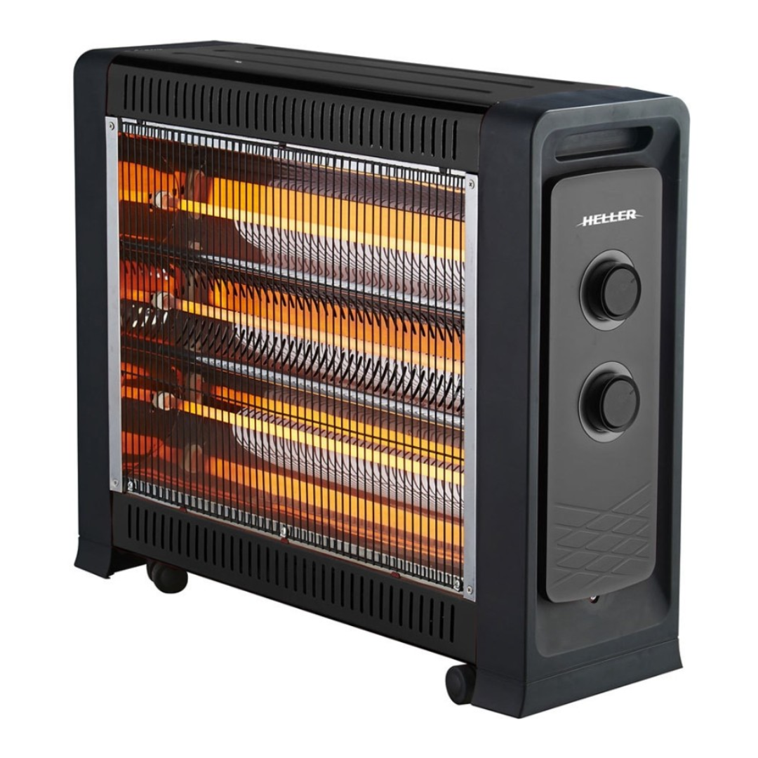 Heller 2400W Fan Assisted Quartz Radiant Heater HRH2400FG - Powerful Space Heater for Home, Office & Garage | Fast Heating with Adjustable Thermostat | Energy Efficient Indoor Heating Solution