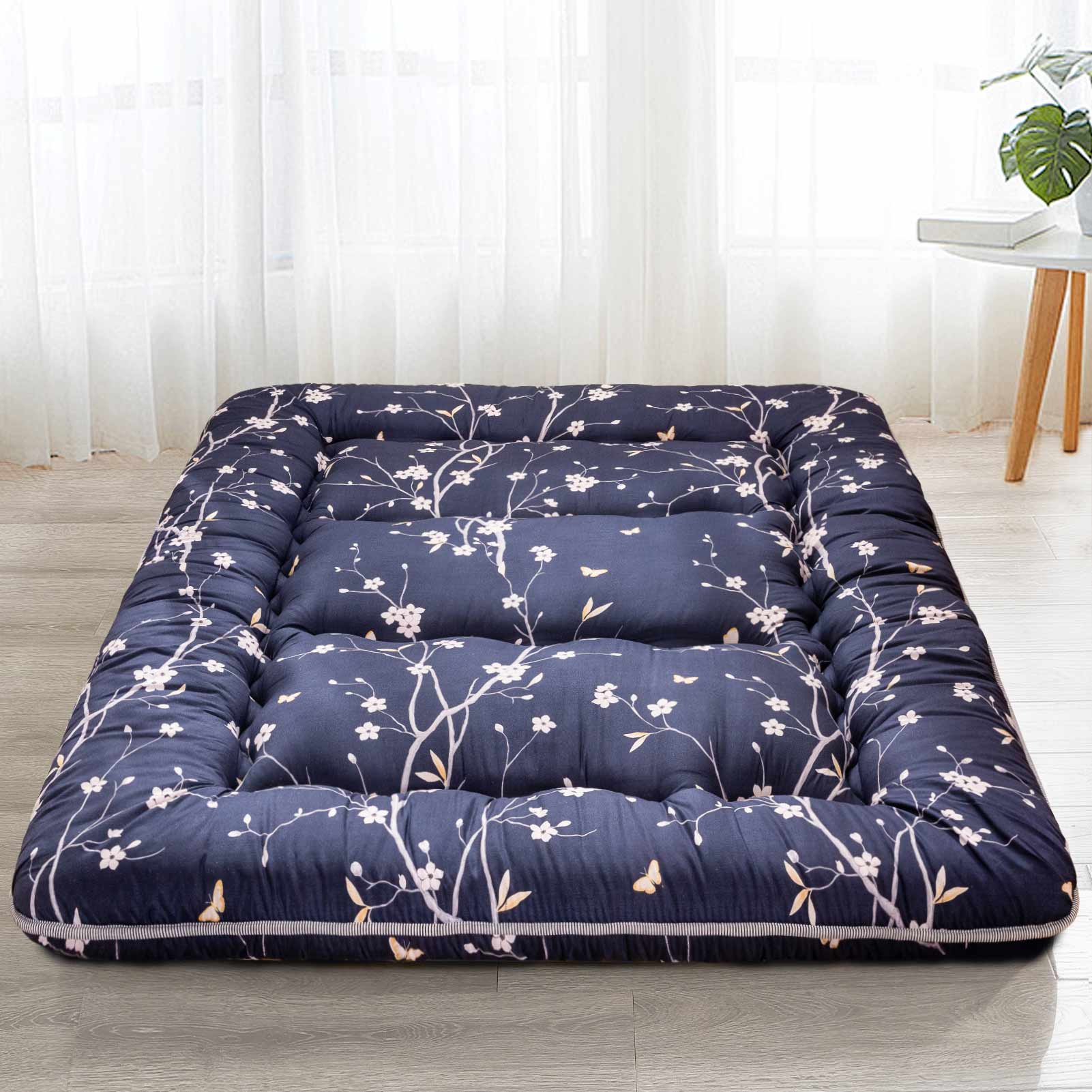 MAXYOYO Floor Mattress - Japanese Style Printed Futon for Bedroom, Guest Room & Travel | Comfortable Foldable Floor Sleeping Pad for Adults & Kids