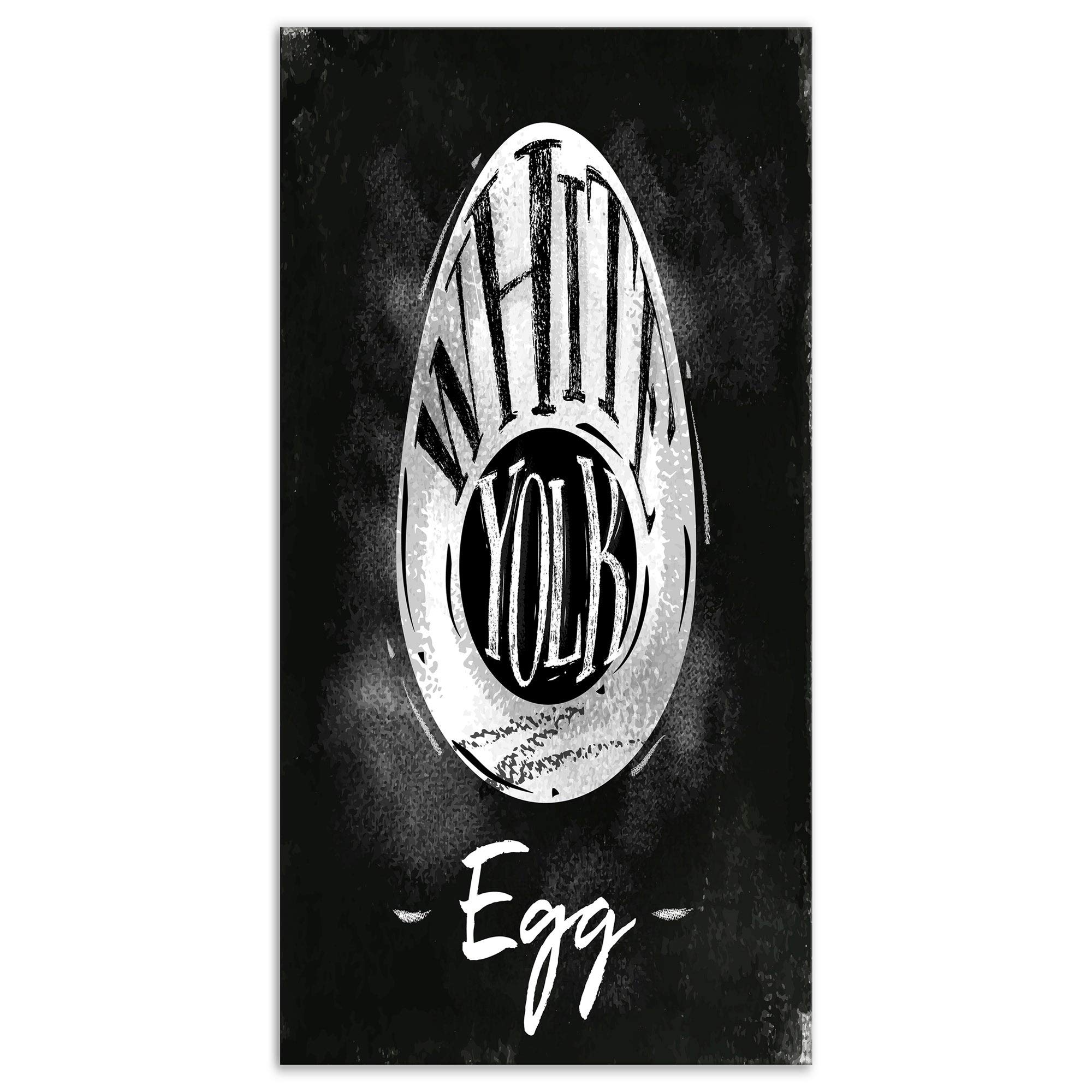 DESIGN ART Farmhouse Food Print 'Egg Cutting Scheme Chalk' Wrapped Canvas Wall Art - 16x32 Inches, Black | Perfect for Kitchen Decor, Dining Room Art & Country Style Home Decoration