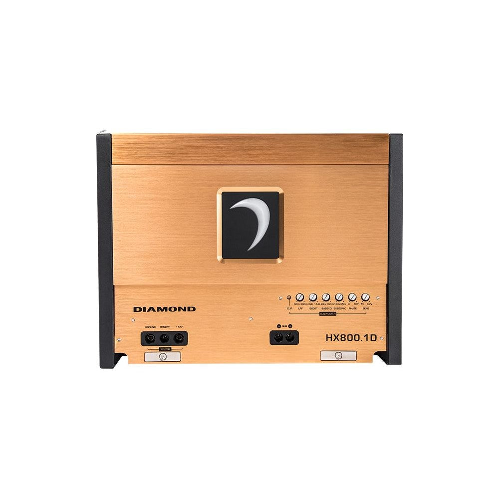 Diamond Audio HX800.1D 800W RMS Class D Monoblock Car Amplifier - High Power Full Range Hex Series for Car Audio System | Perfect for Subwoofers & Speakers in Vehicles