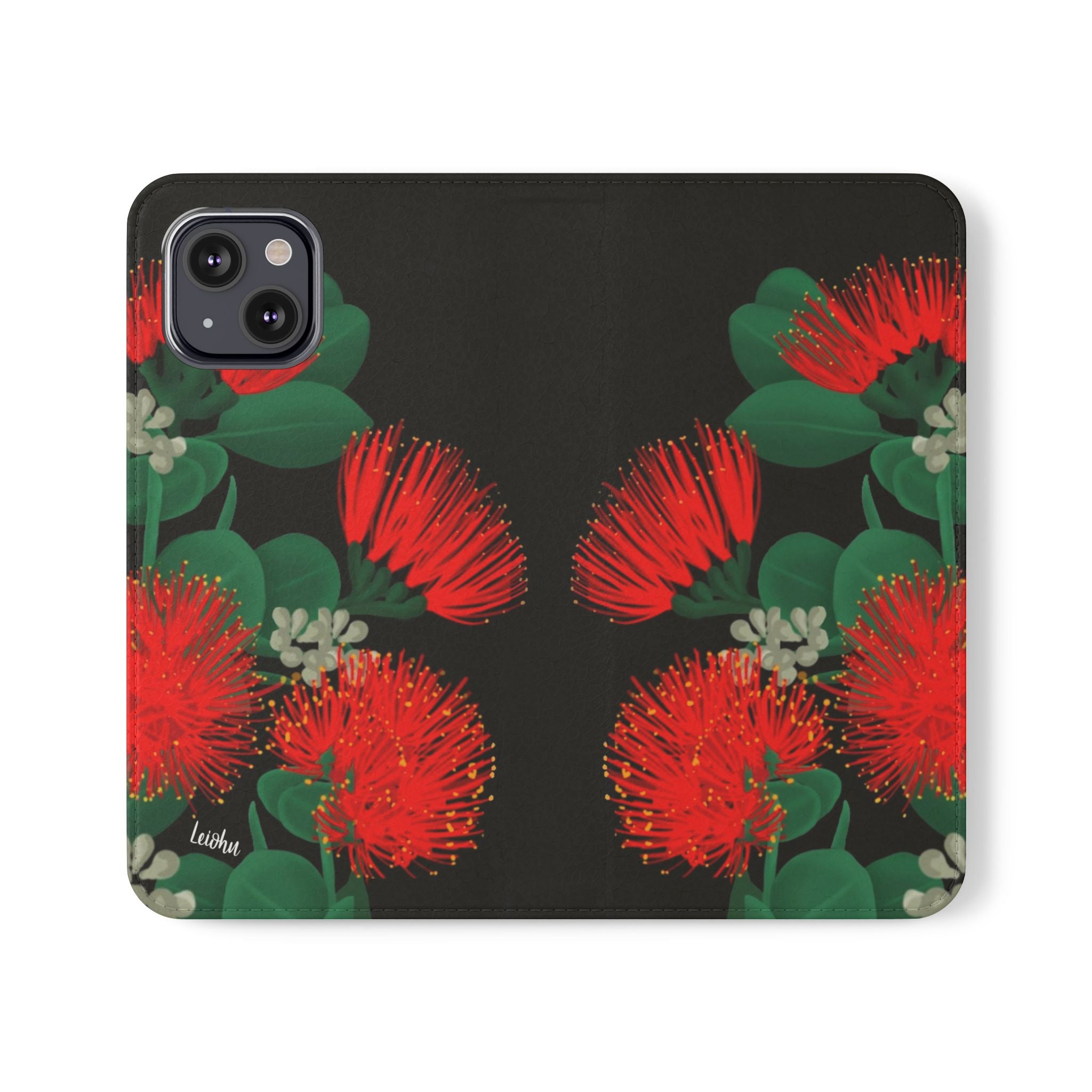 Ōhi'a Lehua Folio Case - Premium Hawaiian Wood Phone Cover for iPhone & Samsung | Perfect for Travel, Work & Everyday Protection