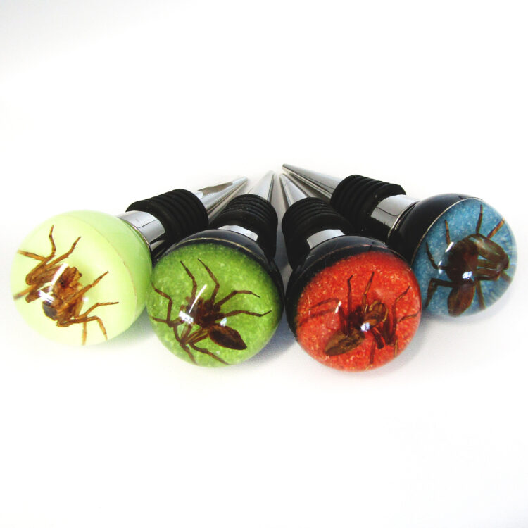 Real Spider Encased in Clear Acrylic Wine Stopper - Unique Gift for Halloween, Home Bar Decor & Wine Lovers
