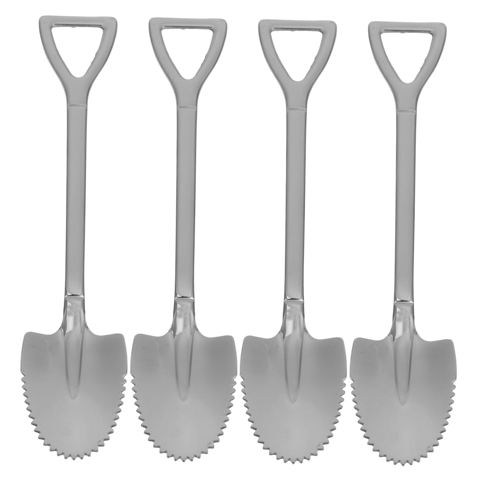 HEMOTON 4-Piece Stainless Steel Grapefruit Spoons Set - Serrated Edge for Citrus Fruits, Watermelon & Desserts - Durable Metal Tea Spoons for Kitchen, Dining & Party Serving