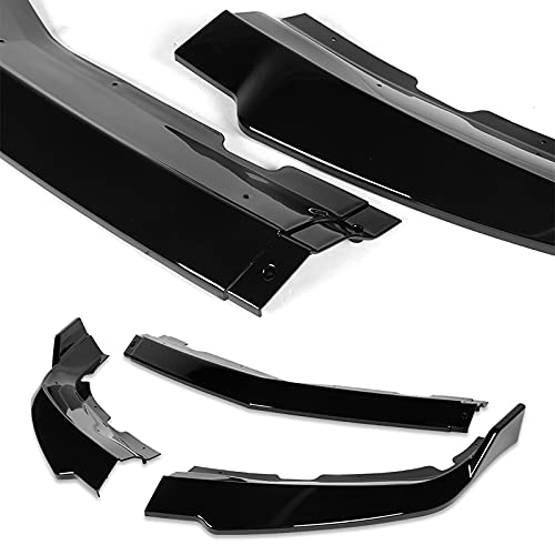 3PCS Front Bumper Body Kit Spoiler Lip for 2011-2014 Dodge Charger STP-Style - Air Dam Chin Diffuser & Bumper Splitter (Painted Black) | Enhances Aerodynamics & Aggressive Styling for Street Racing & Car Shows
