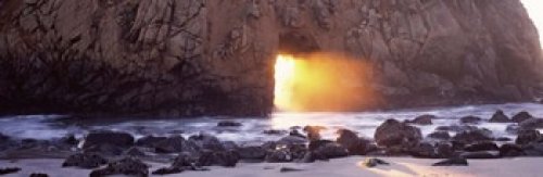 36x12 Homeric Rock Formation Poster - Pfeiffer Beach Big Sur California USA Wall Art for Coastal Home Decor & Beach House Aesthetic