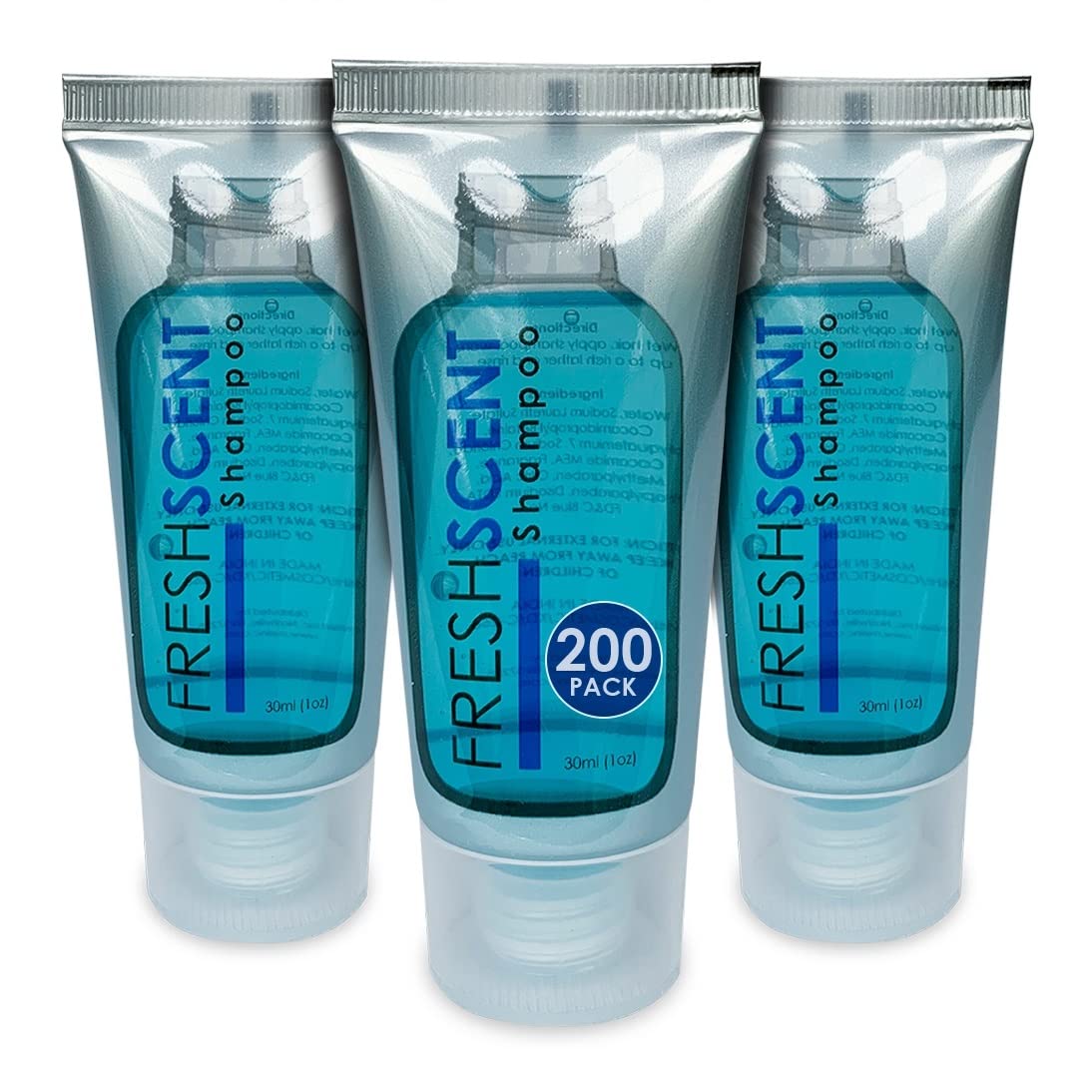 FreshScent Travel Shampoo 1oz - Bulk Pack of 200 Tubes | Hotel Amenities & Toiletries for Hospitality Industry | Perfect for Hotels, Spas, Airlines & Guest Bathrooms