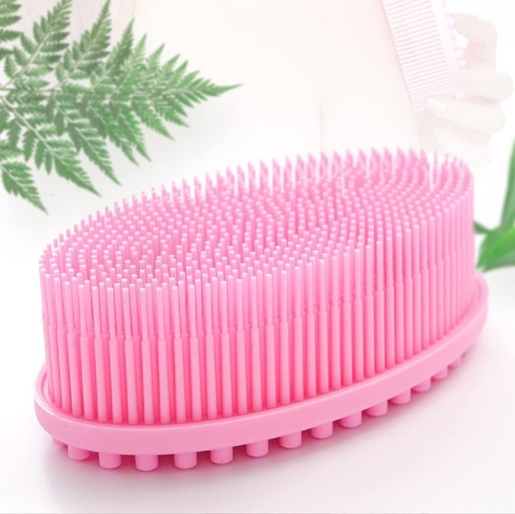 **Panihari Silicone Bath Brush - 2-in-1 Face & Body Massage Brush for Gentle Exfoliation, Baby & Adult Use, Soft Skin Cleansing, Shower & Bath Scrub (Pink, 4.7 x 2.8 x 1.6 inches) - Perfect for Sensitive Skin, Newborn Care & Spa Relaxation**