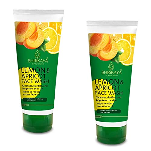 Shrikaya Lemon Apricot Face Wash for Oily Skin - 100ml (Pack of 2) | Deep Cleansing & Oil Control | Perfect for Daily Skincare Routine & Acne Prevention