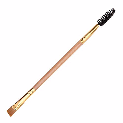 Professional Dual-Ended Eyeshadow & Eyebrow Brush Set with Spiral Mascara Wand - Perfect for Makeup Artists, Eyelash Extensions & Everyday Beauty Routine