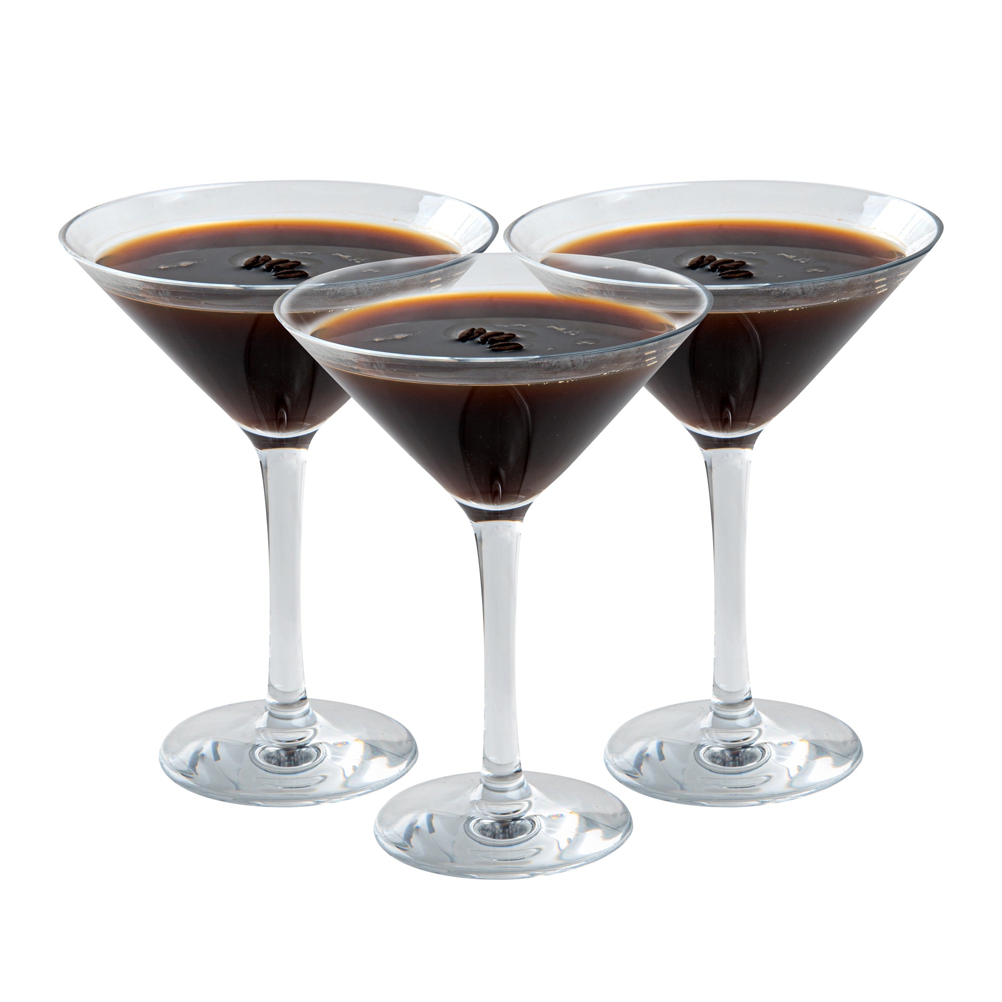 Bev Tek 10 oz Clear Polycarbonate Martini Glasses - Shatterproof Cocktail Glasses Set of 6 (5.25