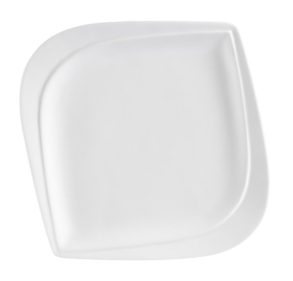 Premium 8-Inch Bone White Porcelain Square Plate - Leaf Design - Set of 36 - Elegant Dinnerware for Restaurants, Catering & Home Decor - Aspen Tree Inspired Tableware