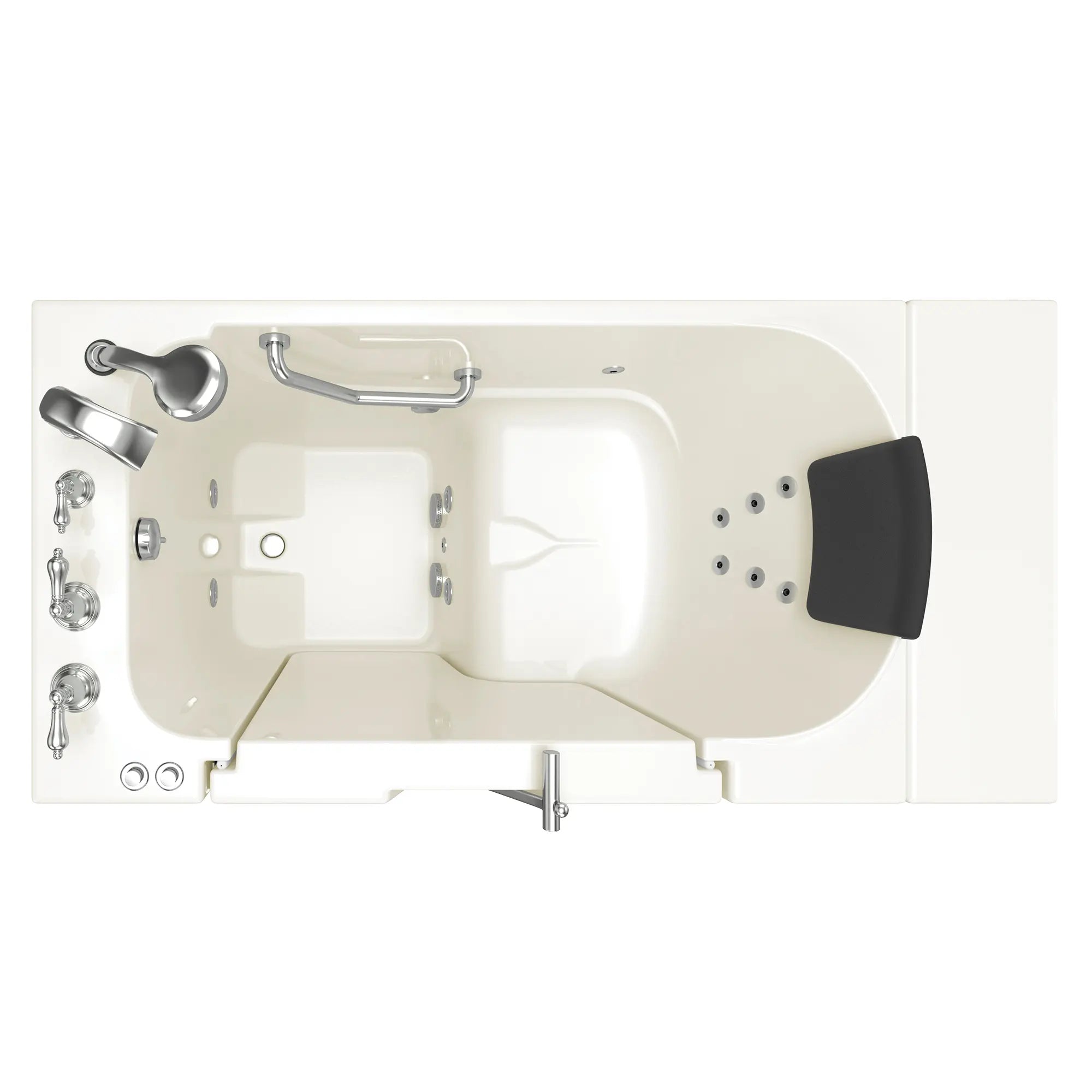 Premium Gelcoat 30 x 52 Inch Walk-in Bathtub with Whirlpool Jets - Left Hand Drain & Faucet - Ideal for Elderly & Mobility Support - Spa Relaxation at Home