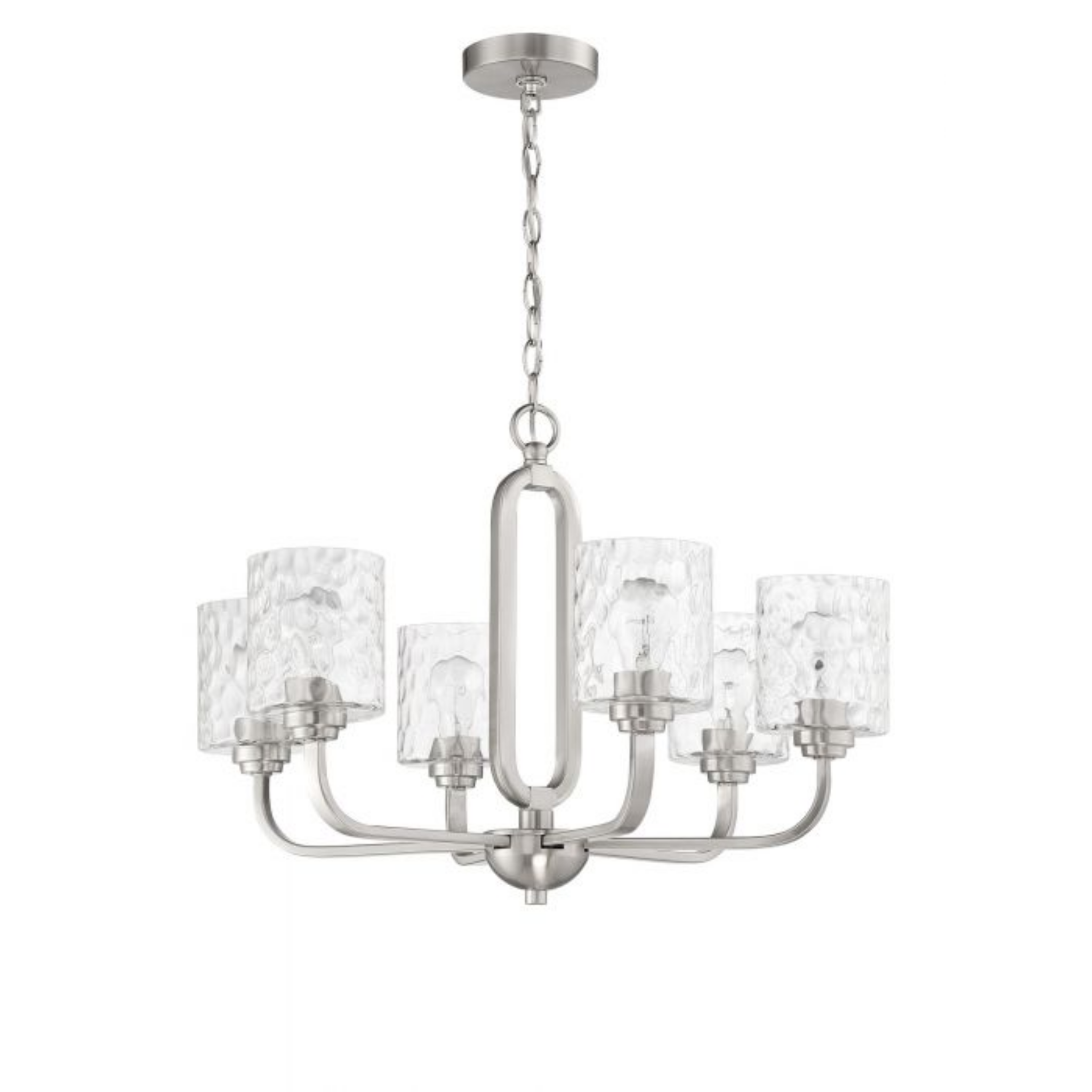 Craftmade Collins 6-Light Brushed Polished Nickel Chandelier - Elegant Dining Room Lighting Fixture for Home Decor & Modern Interior Design