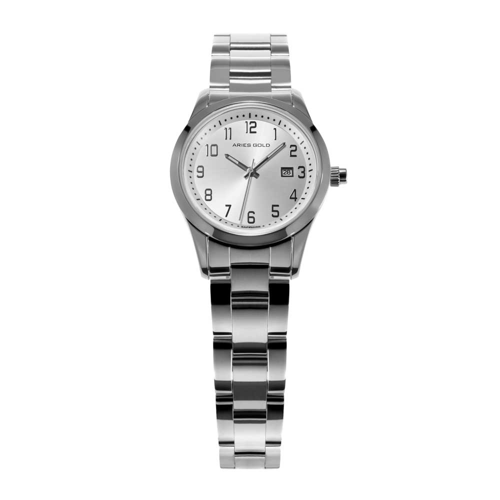 ARIES GOLD Urban Classic Silver Stainless Steel Women's Watch - Waterproof Fashion Watch for Women, Elegant Dress Watch for Office, Party & Everyday Wear