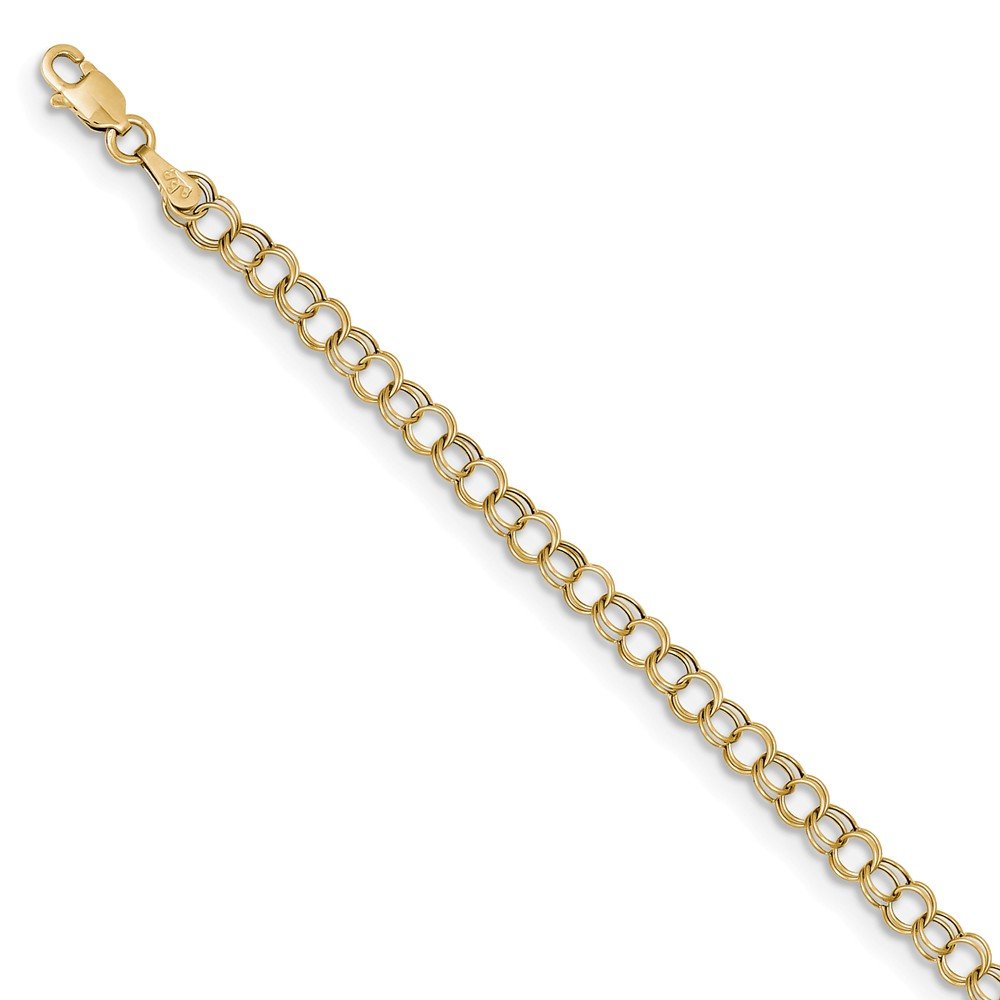 Sonia Jewels 10k Yellow Gold Double Link Charm Bracelet for Women - Elegant Dainty Jewelry Gift for Birthday, Anniversary & Special Occasions