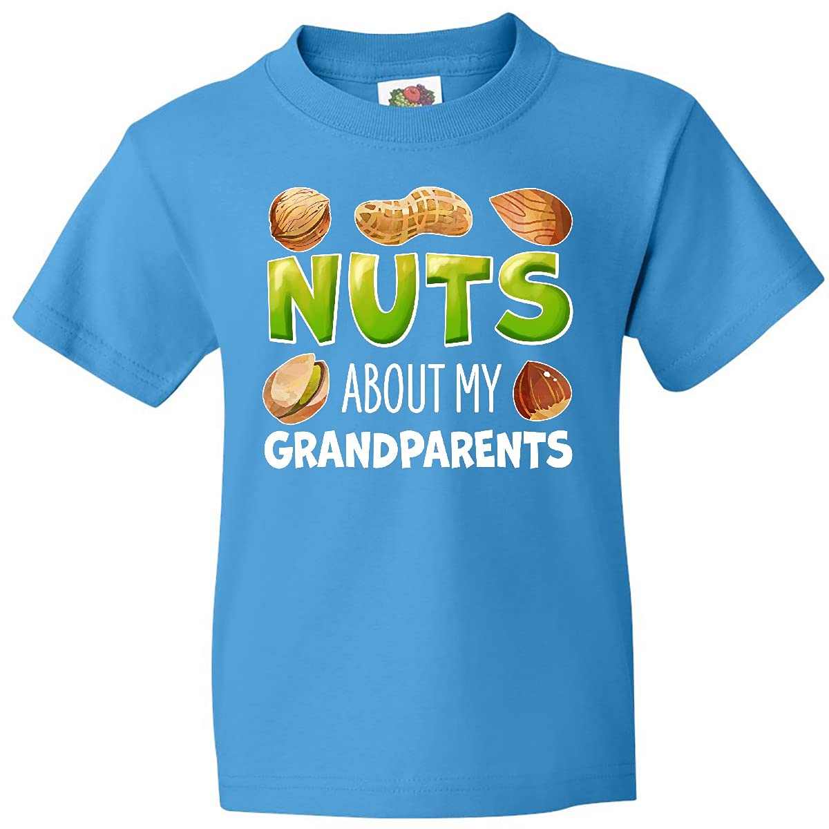 Buy Inktastic Nuts About My Grandparents Peanut Almond Pistachio Youth T-Shirt - Cute Grandkids Graphic Tee for Family Reunions & Holiday Gifts