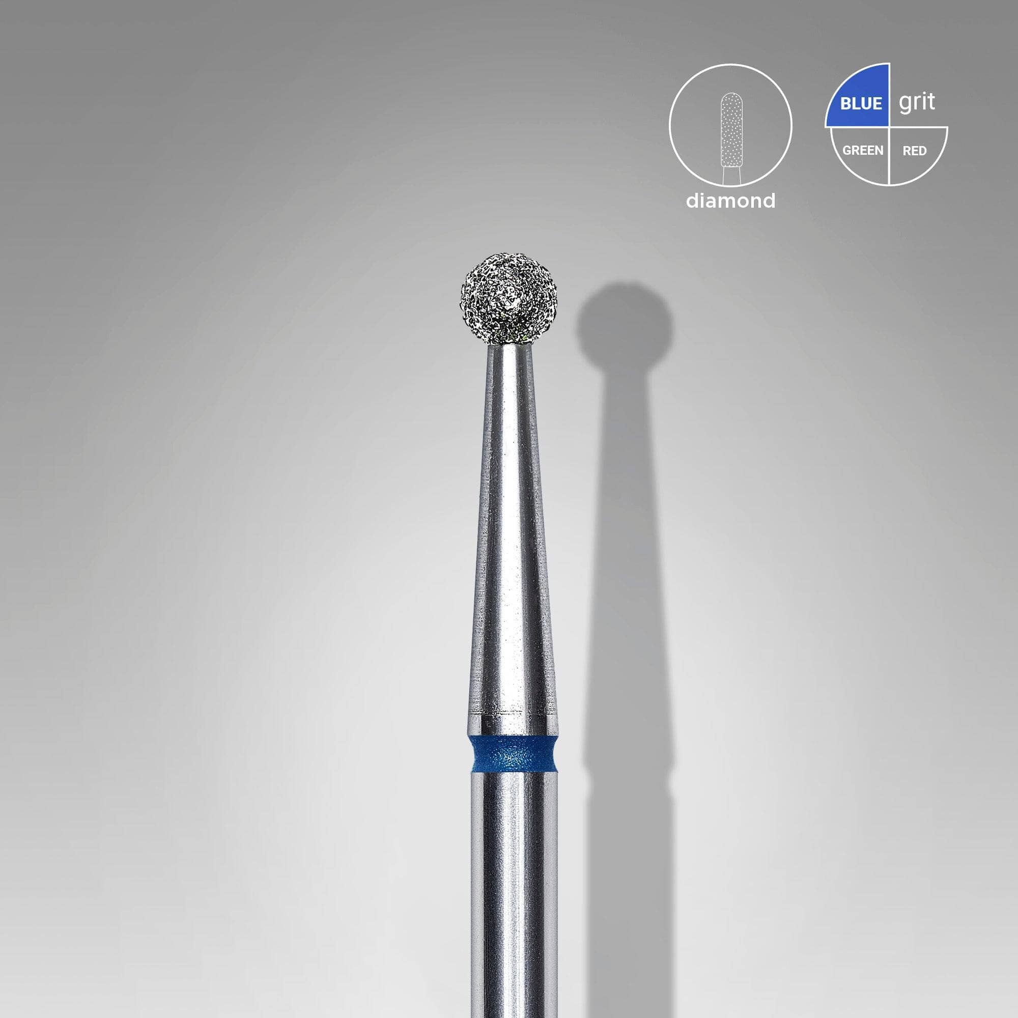 Staleks 2.5mm Blue Diamond Ball Nail Drill Bit for Professional Manicure & Pedicure - Perfect for Acrylic Nails, Gel Polish Removal & Nail Art