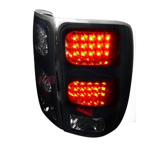 Spec-D Tuning LT-SIE07BBLED-TM LED Tail Lights for GMC Sierra 1500/2500/3500 - Glossy Black Smoked Lens - Durable & Bright - Perfect for Night Driving & Off-Road Adventures